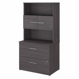 Bush Business Furniture Office 500 36W 2 Drawer Lateral File Cabinet with Hutch