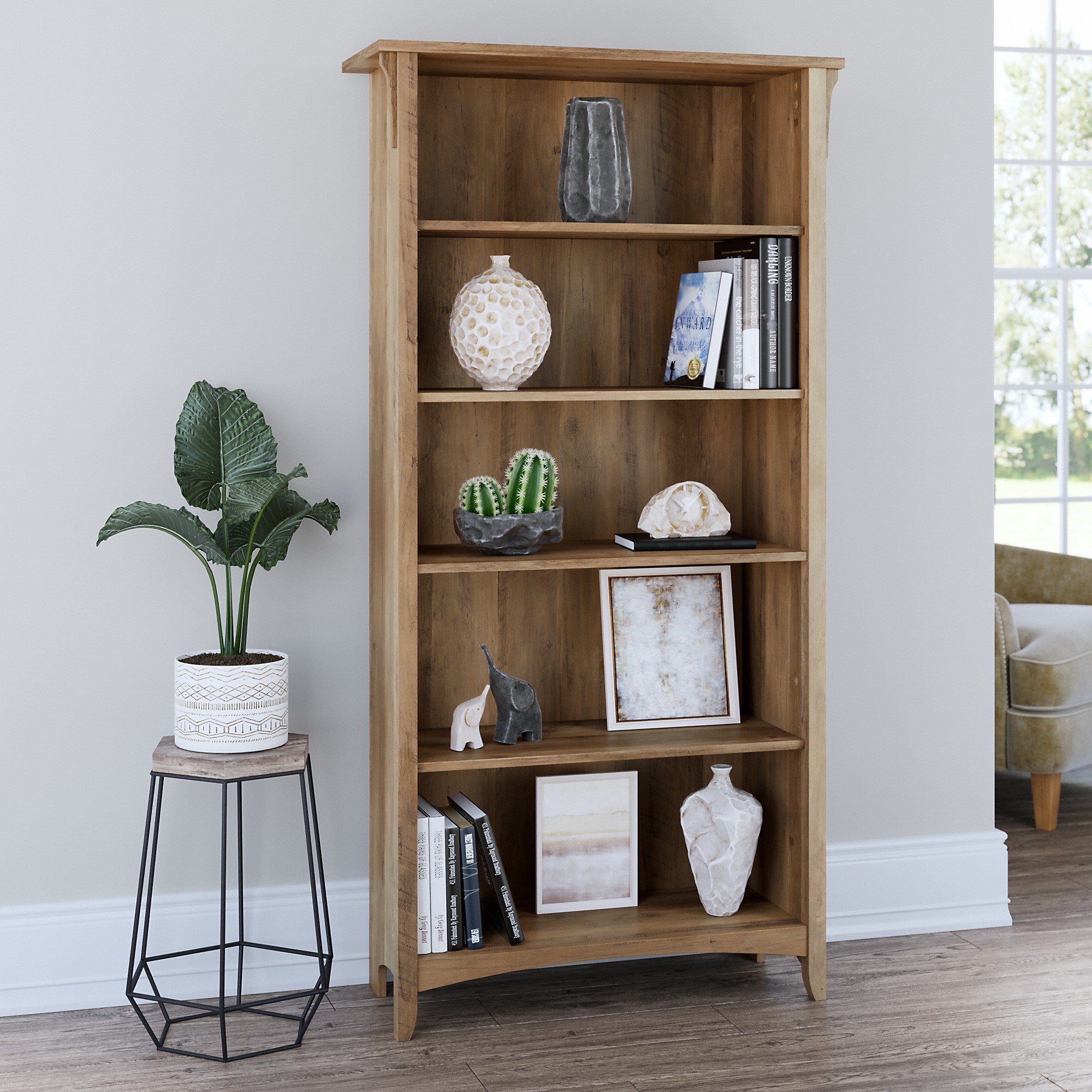 Bush Furniture Salinas Tall 5 Shelf Bookcase