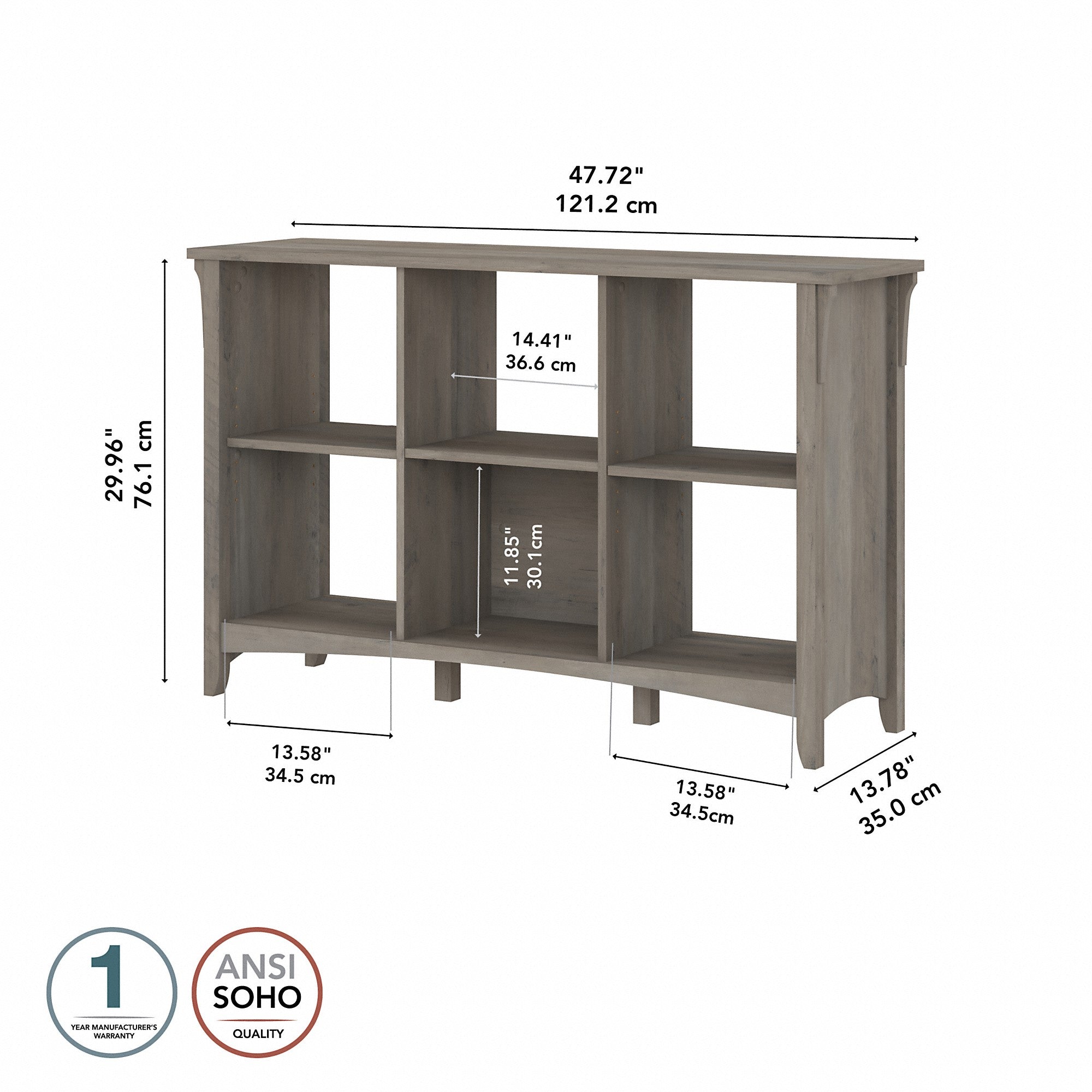 Bush Furniture Salinas 6 Cube Organizer