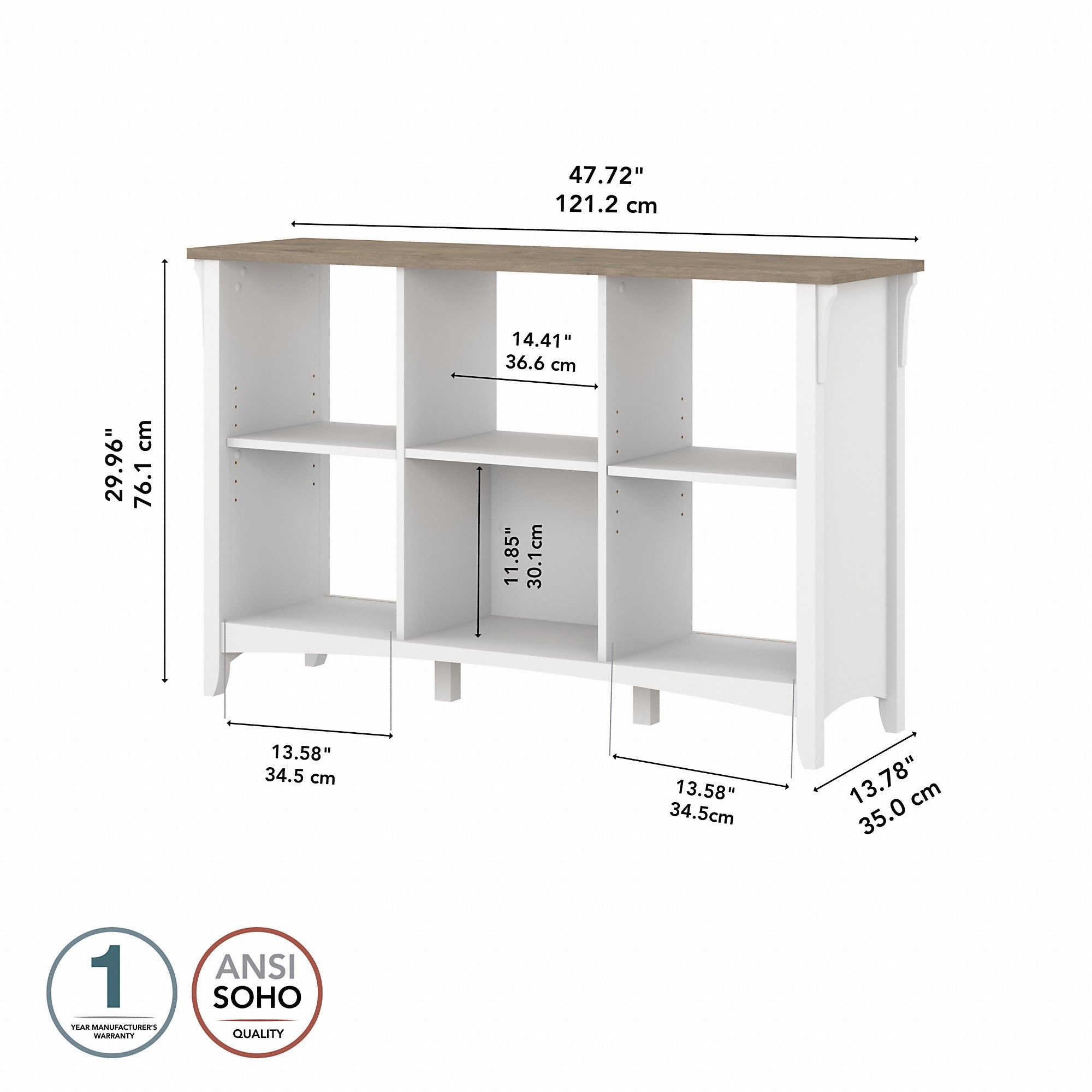 Bush Furniture Salinas 6 Cube Organizer