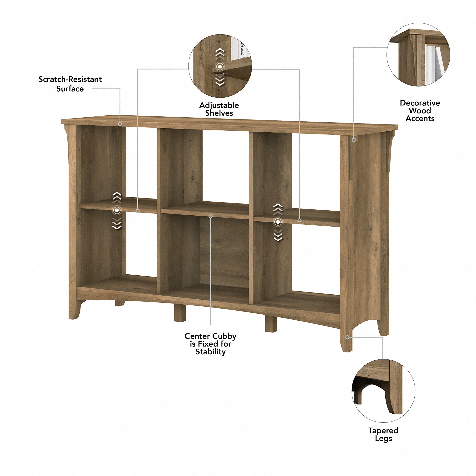 Bush Furniture Salinas 6 Cube Organizer