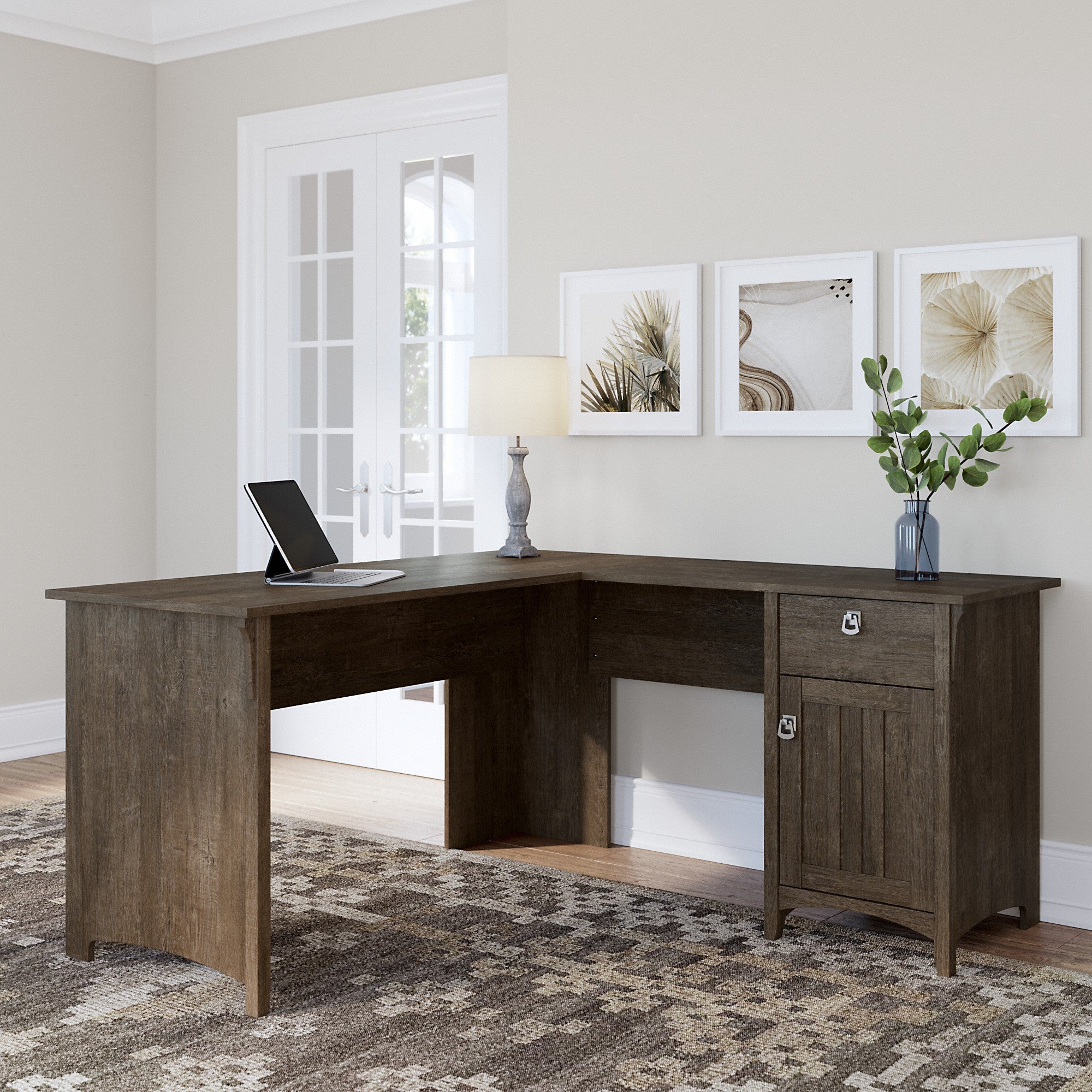 Bush Furniture Salinas 60W L Shaped Desk with Storage