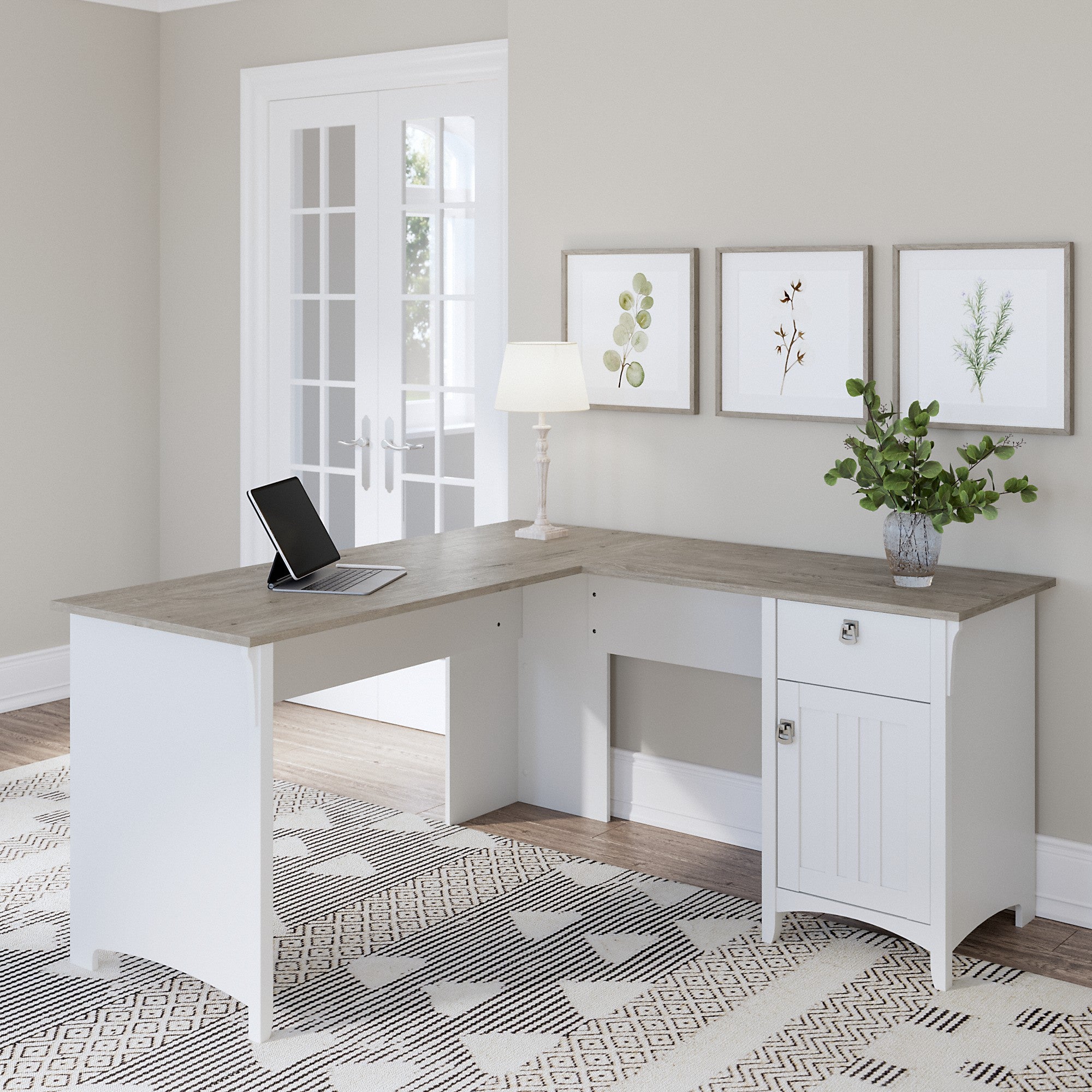 Bush Furniture Salinas 60W L Shaped Desk with Storage