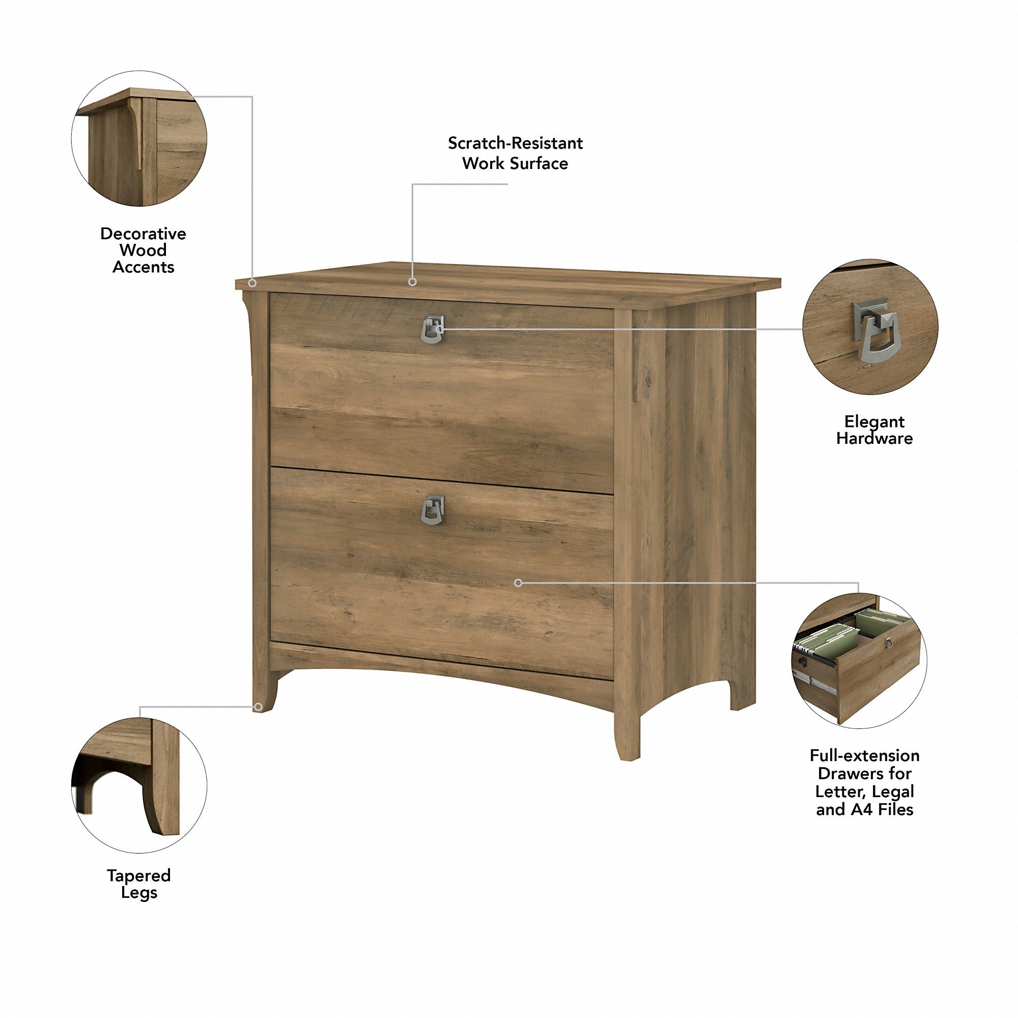 Bush Furniture Salinas 2 Drawer Lateral File Cabinet