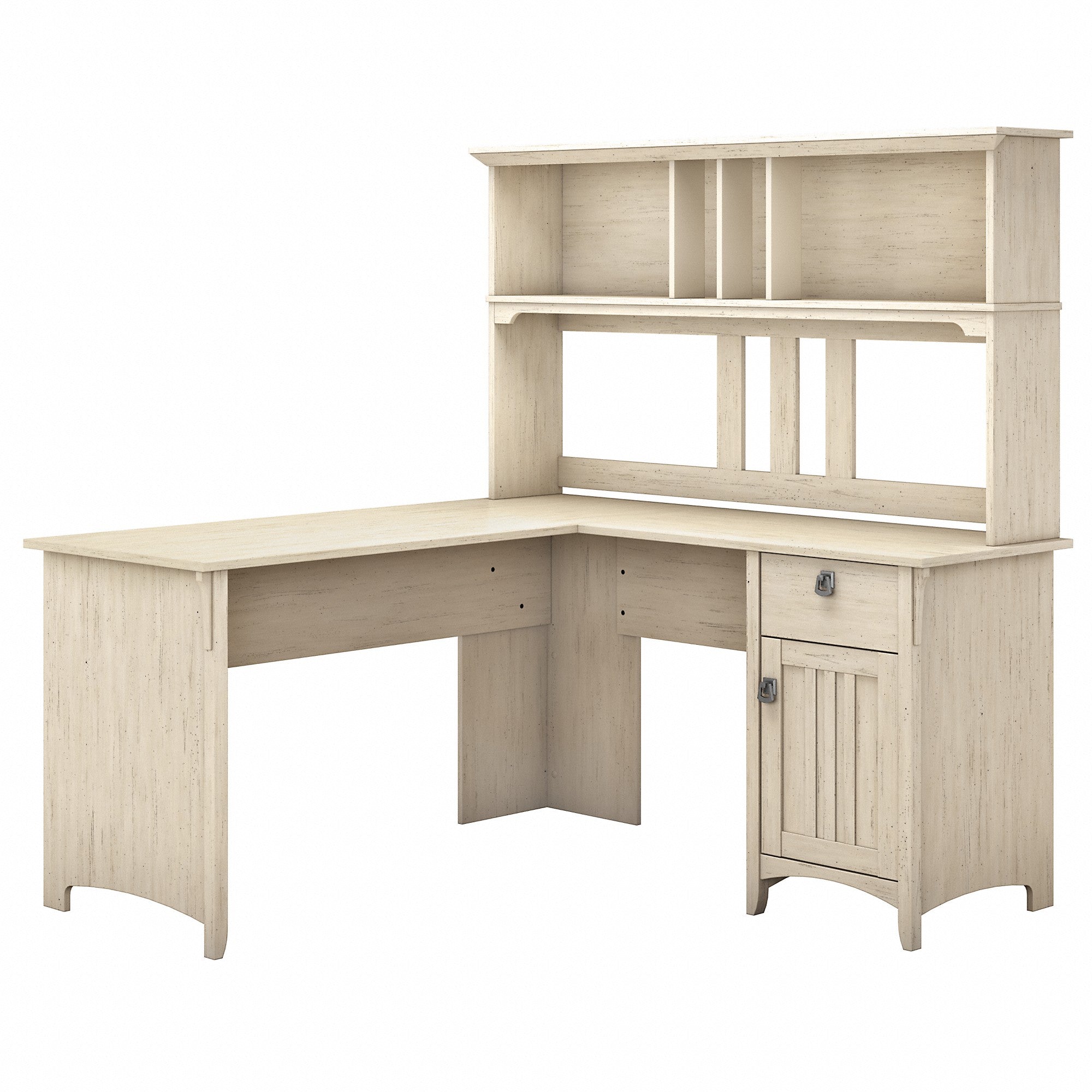 Bush Furniture Salinas 60W L Shaped Desk with Hutch