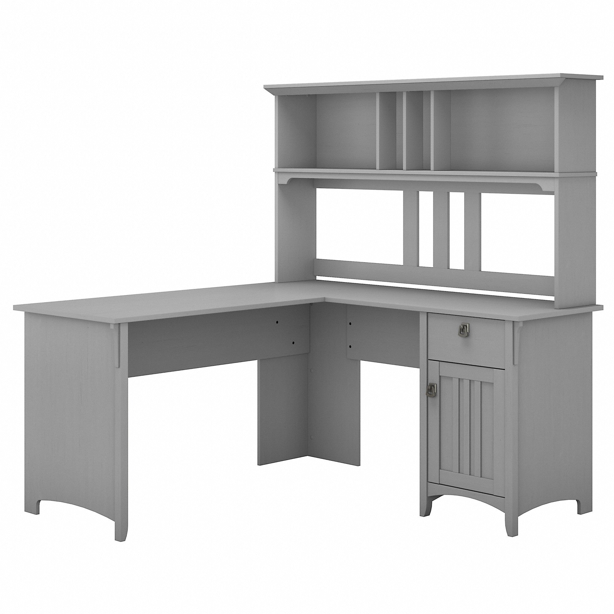 Bush Furniture Salinas 60W L Shaped Desk with Hutch