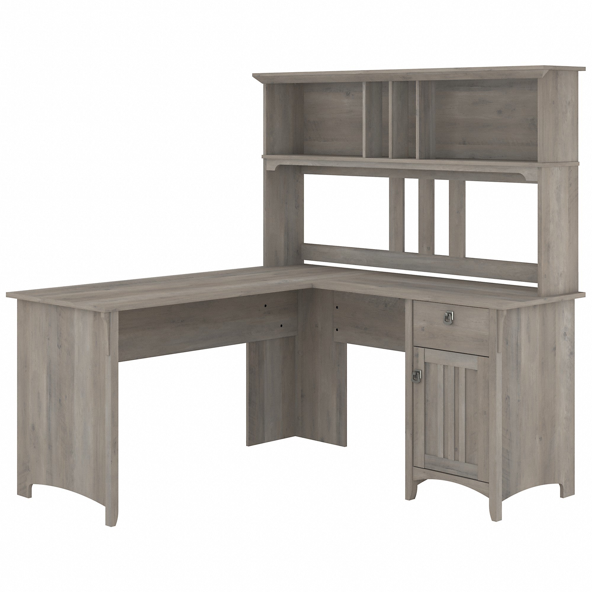 Bush Furniture Salinas 60W L Shaped Desk with Hutch