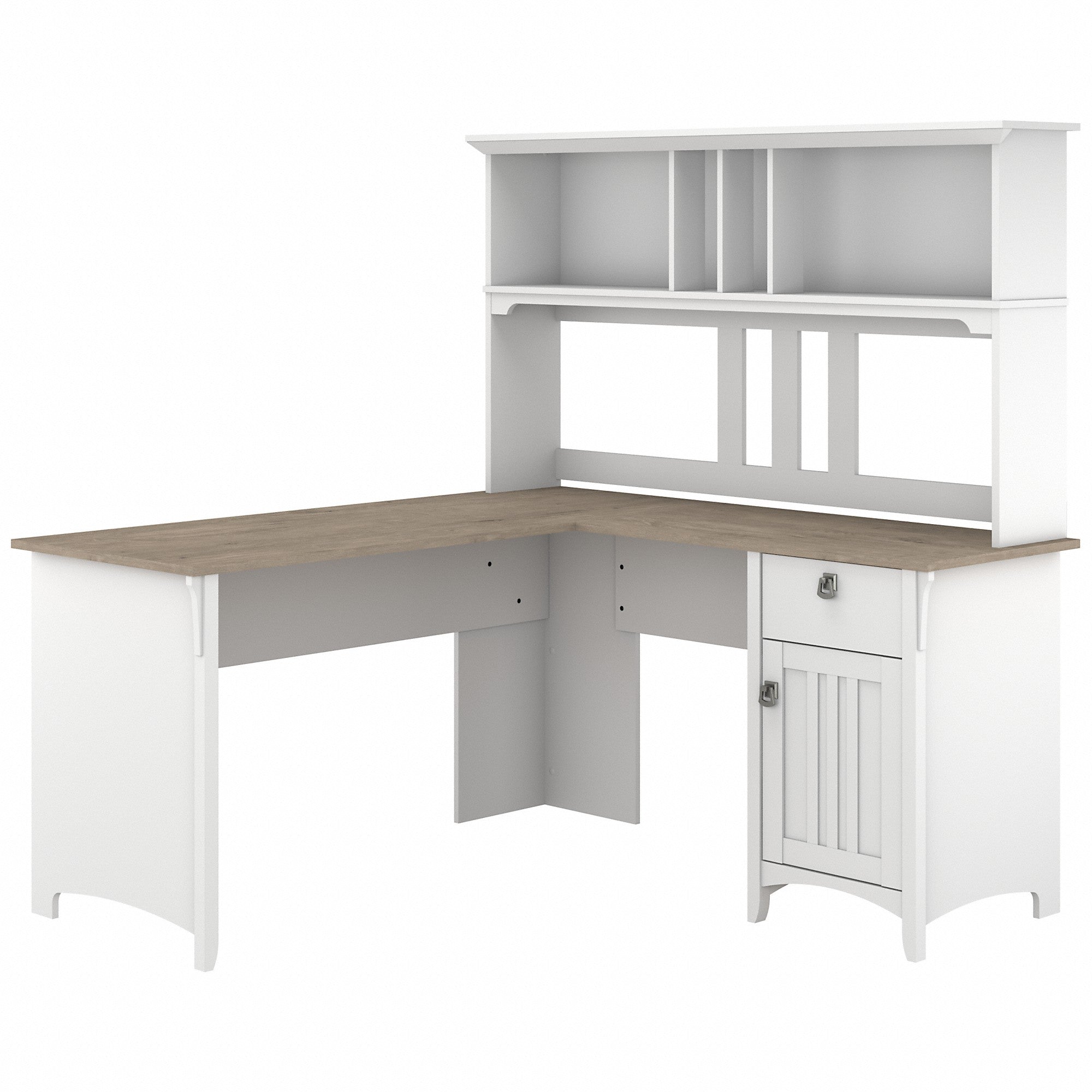 Bush Furniture Salinas 60W L Shaped Desk with Hutch