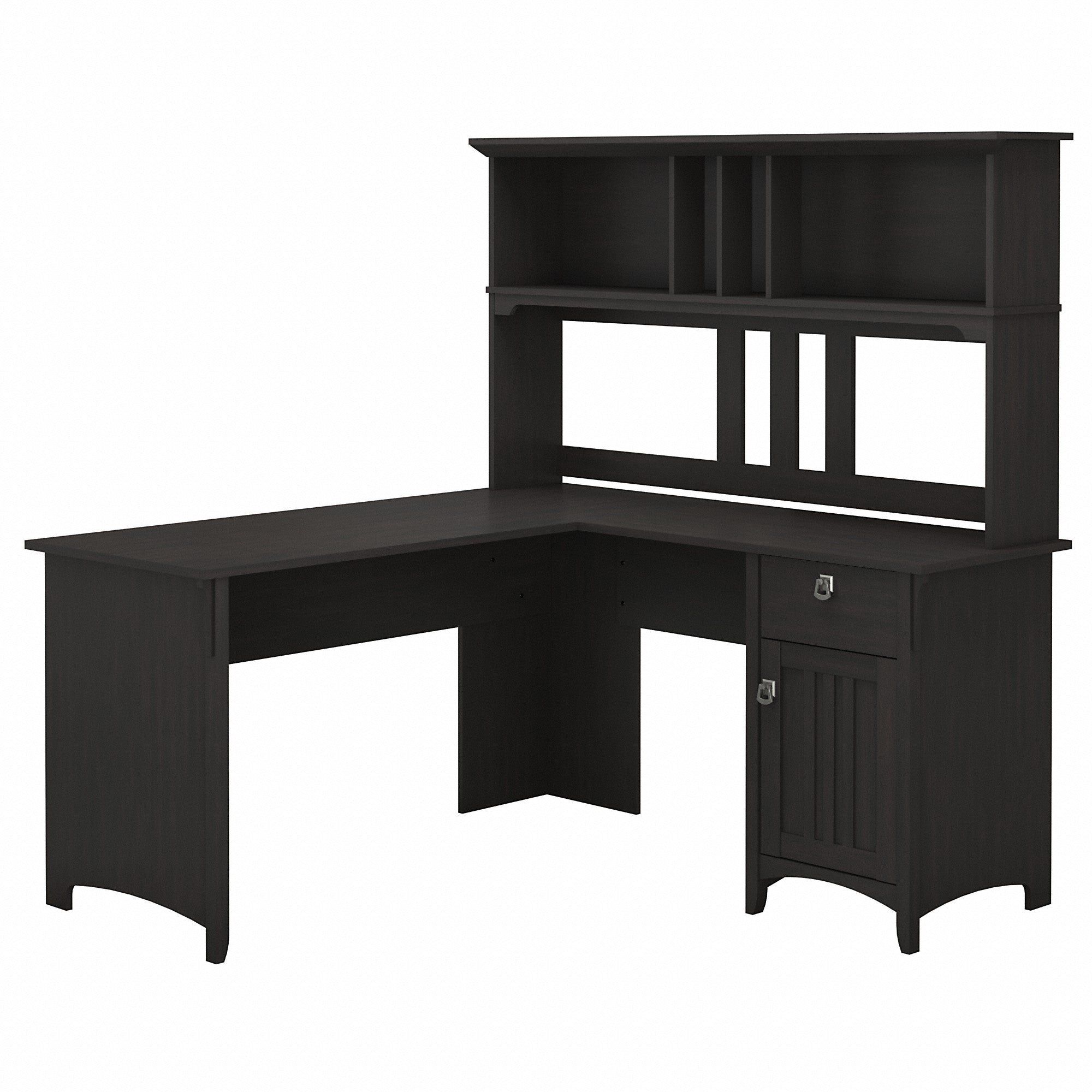 Bush Furniture Salinas 60W L Shaped Desk with Hutch