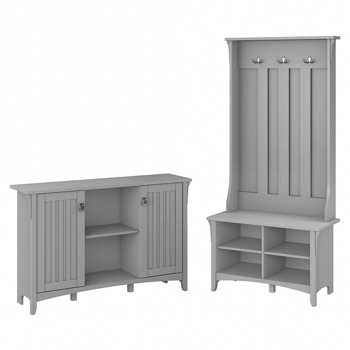 Bush Furniture Salinas Entryway Storage Set with Hall Tree, Shoe Bench and Accent Cabinet