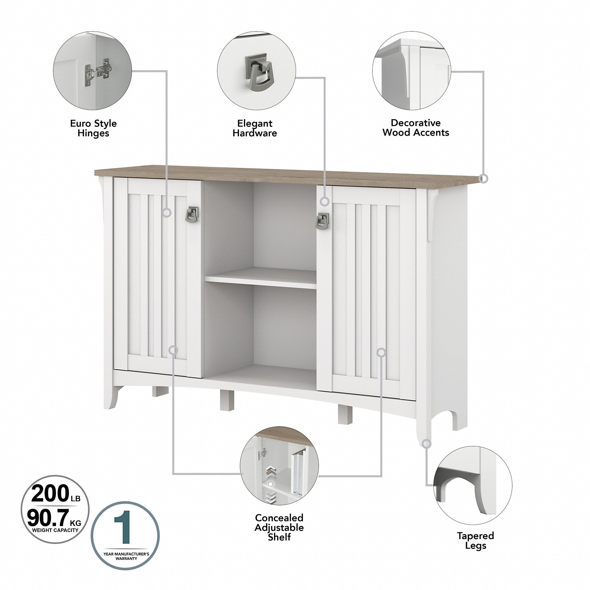 Bush Furniture Salinas Entryway Storage Set with Hall Tree, Shoe Bench and Accent Cabinet