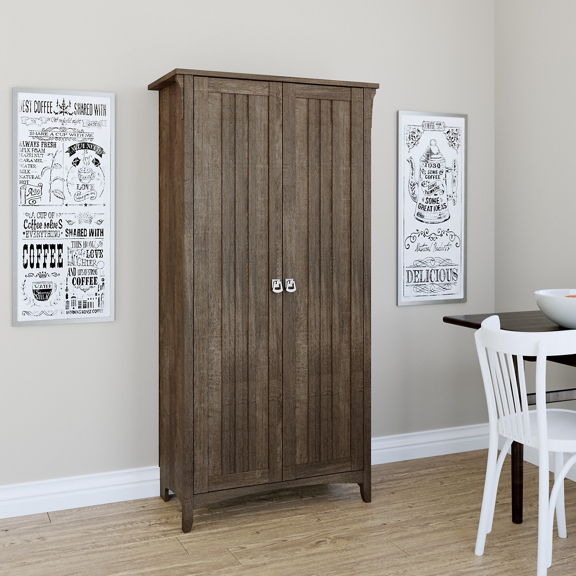 Bush Furniture Salinas Kitchen Pantry Cabinet with Doors