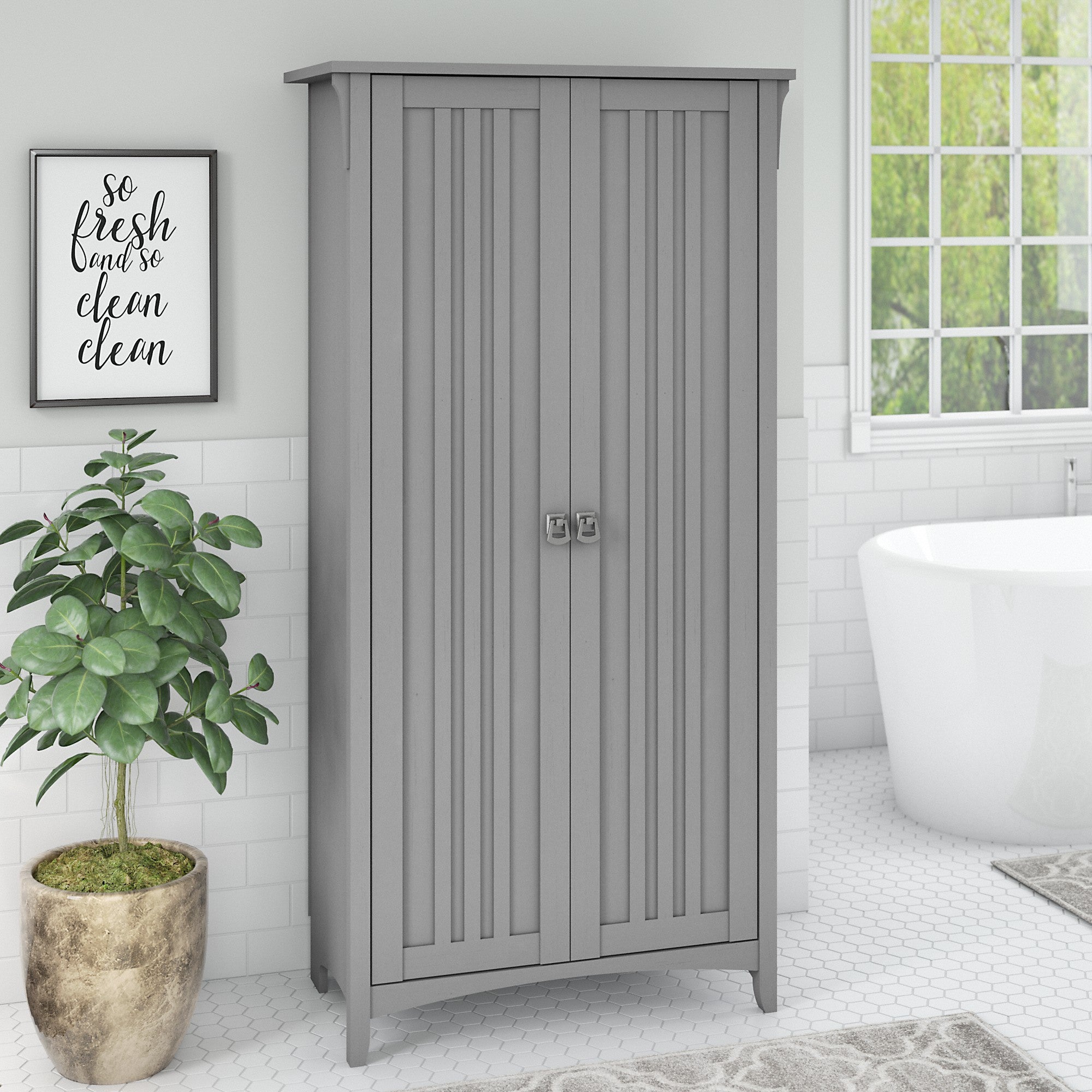 Bush Furniture Salinas Bathroom Storage Cabinet with Doors