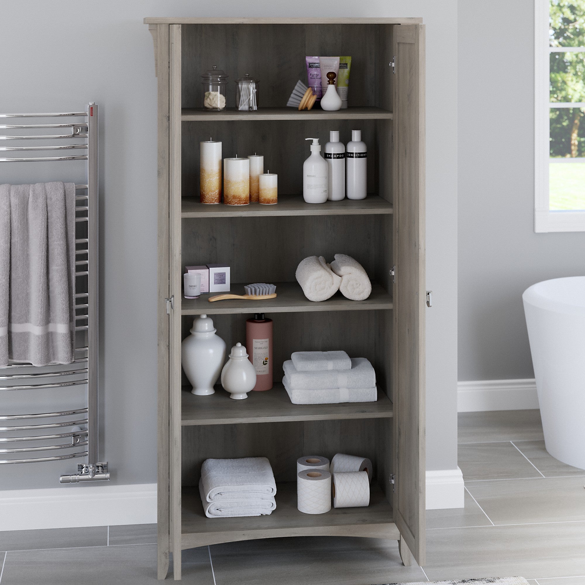 Bush Furniture Salinas Bathroom Storage Cabinet with Doors