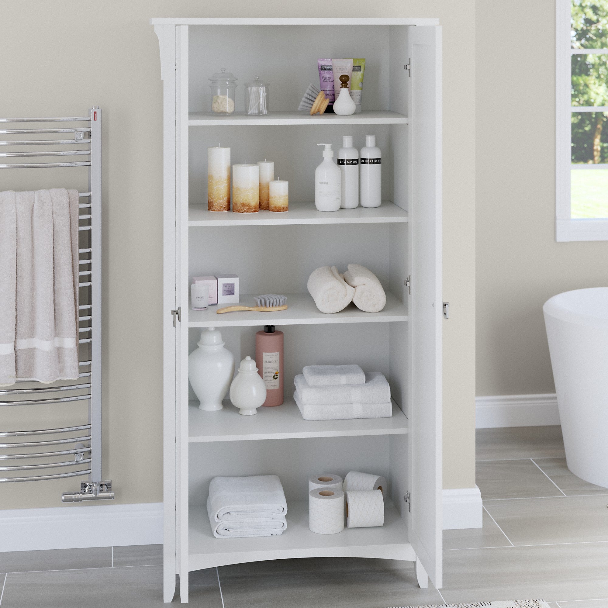 Bush Furniture Salinas Bathroom Storage Cabinet with Doors