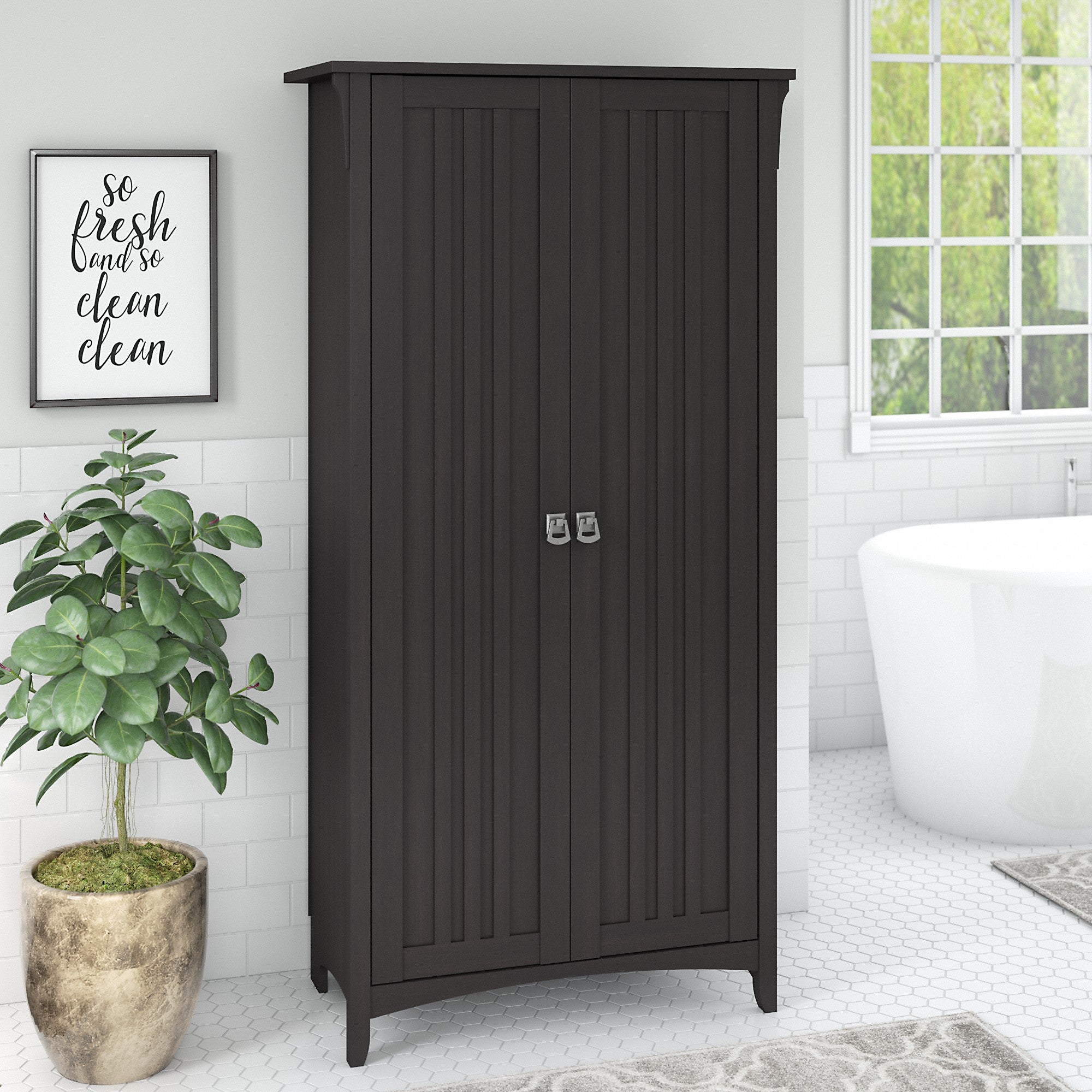 Bush Furniture Salinas Bathroom Storage Cabinet with Doors