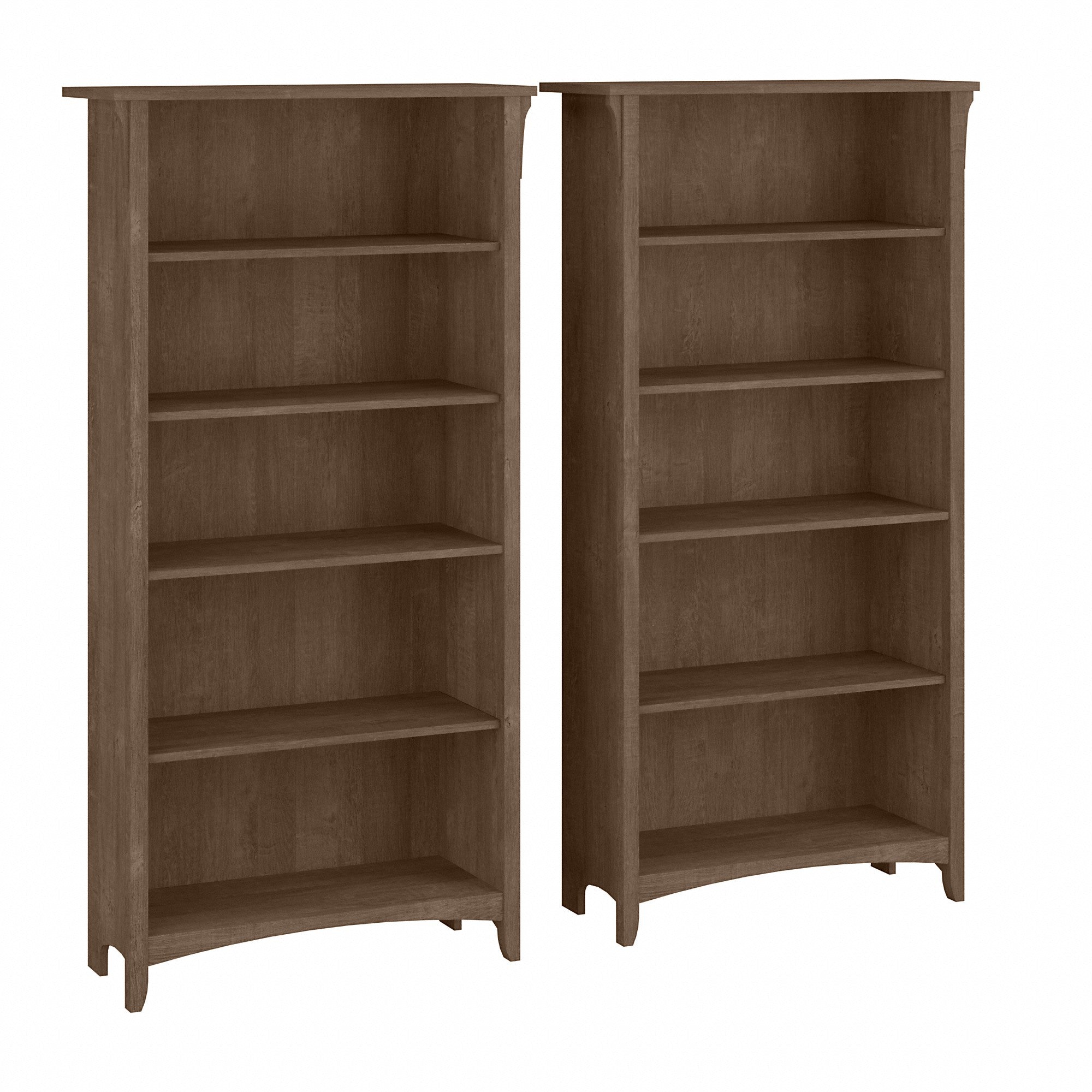 Bush Furniture Salinas Tall 5 Shelf Bookcase - Set of 2