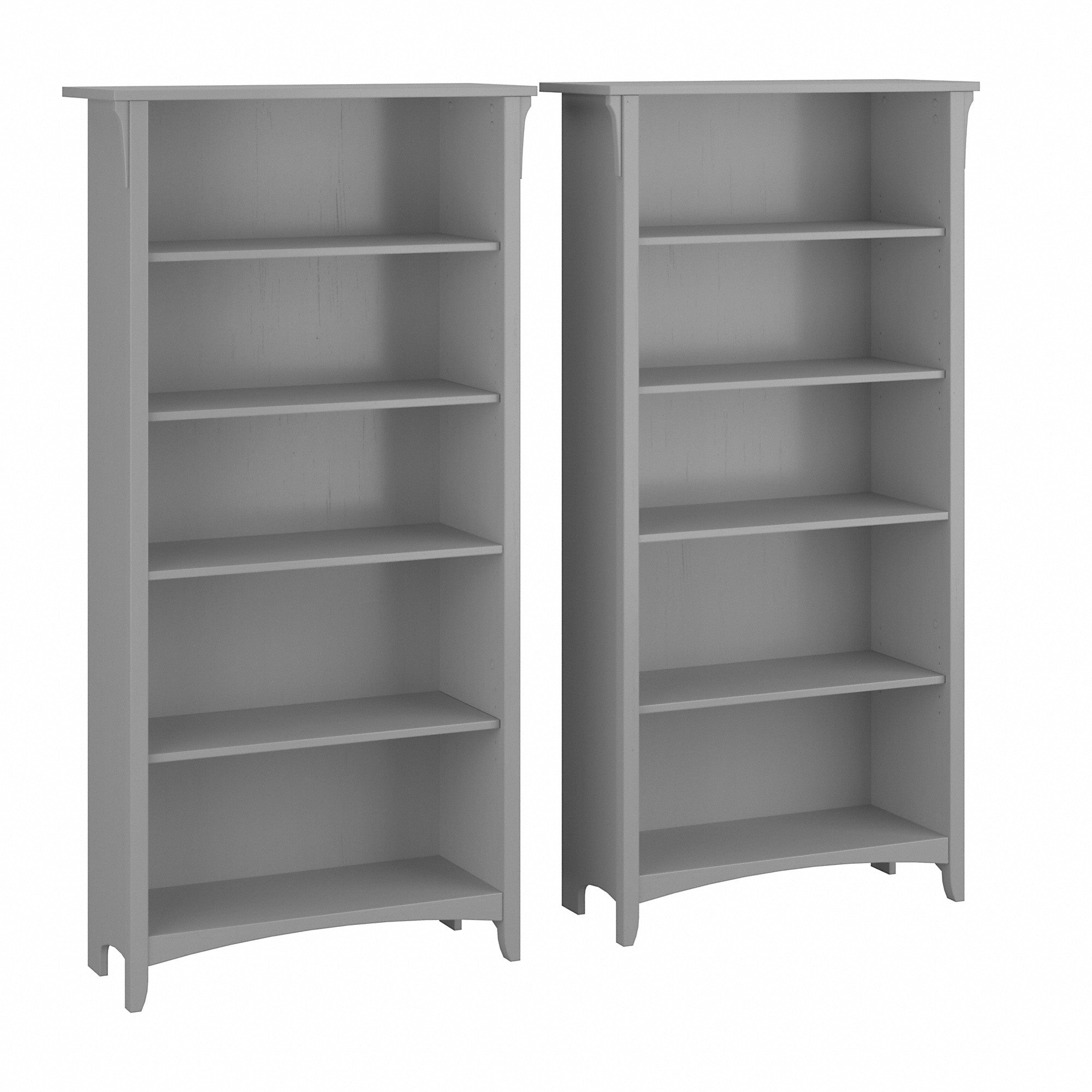 Bush Furniture Salinas Tall 5 Shelf Bookcase - Set of 2