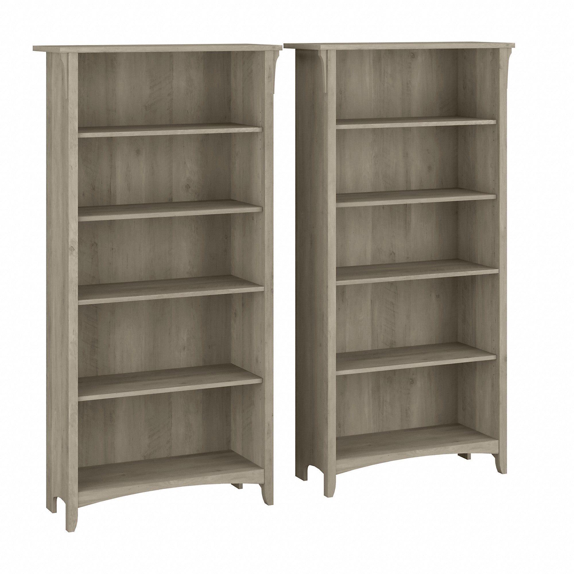 Bush Furniture Salinas Tall 5 Shelf Bookcase - Set of 2