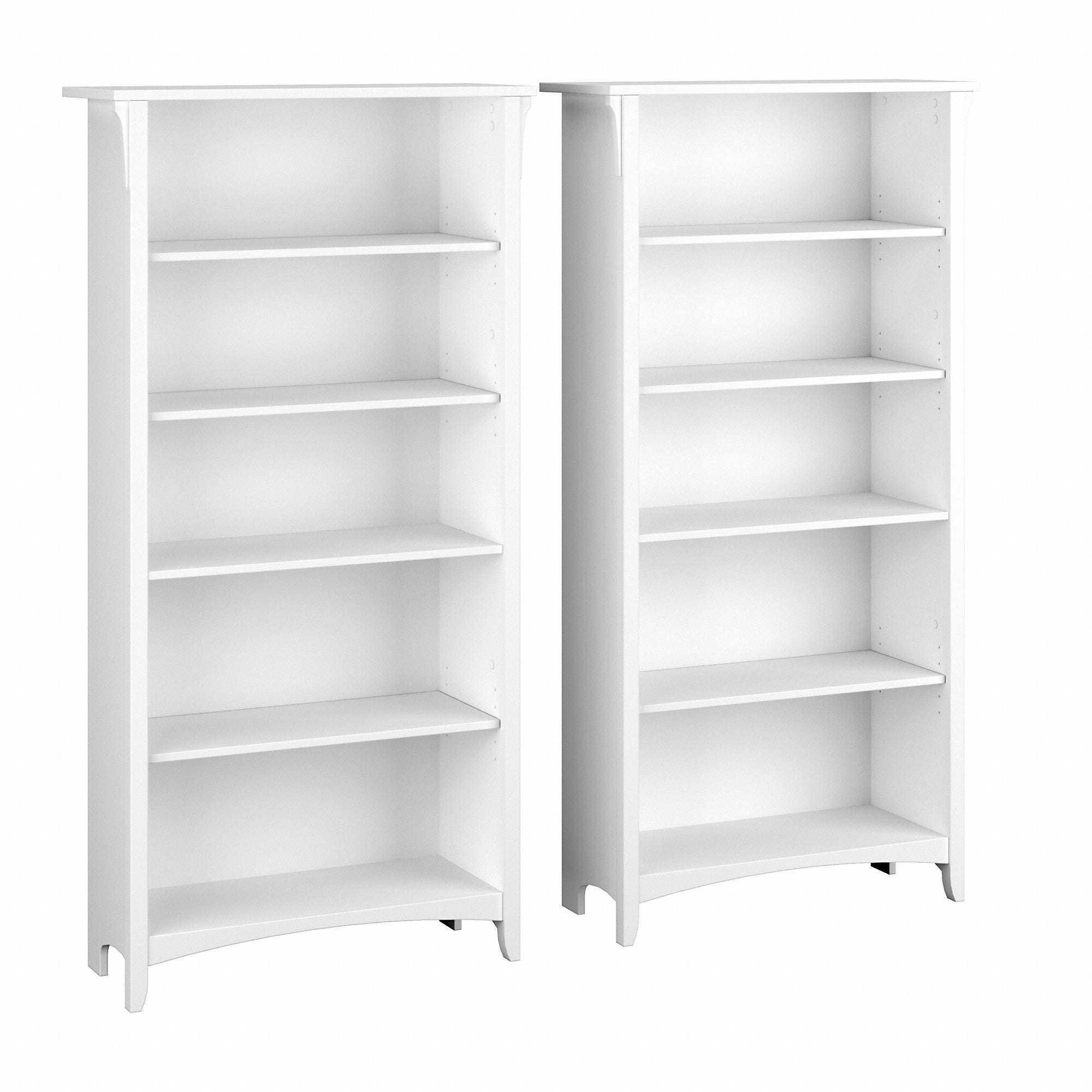 Bush Furniture Salinas Tall 5 Shelf Bookcase - Set of 2