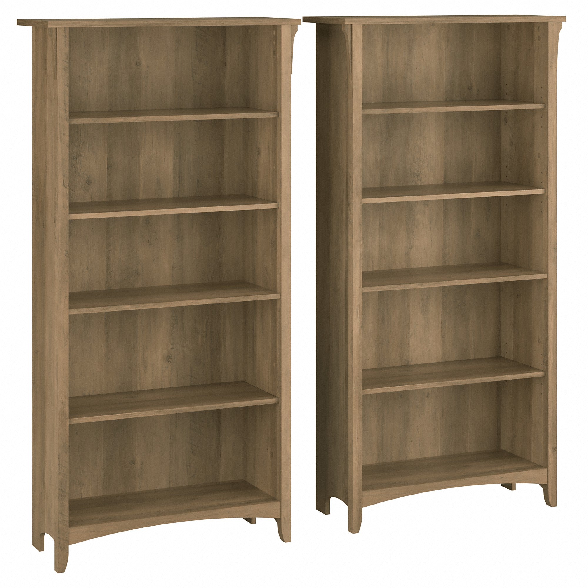 Bush Furniture Salinas Tall 5 Shelf Bookcase - Set of 2