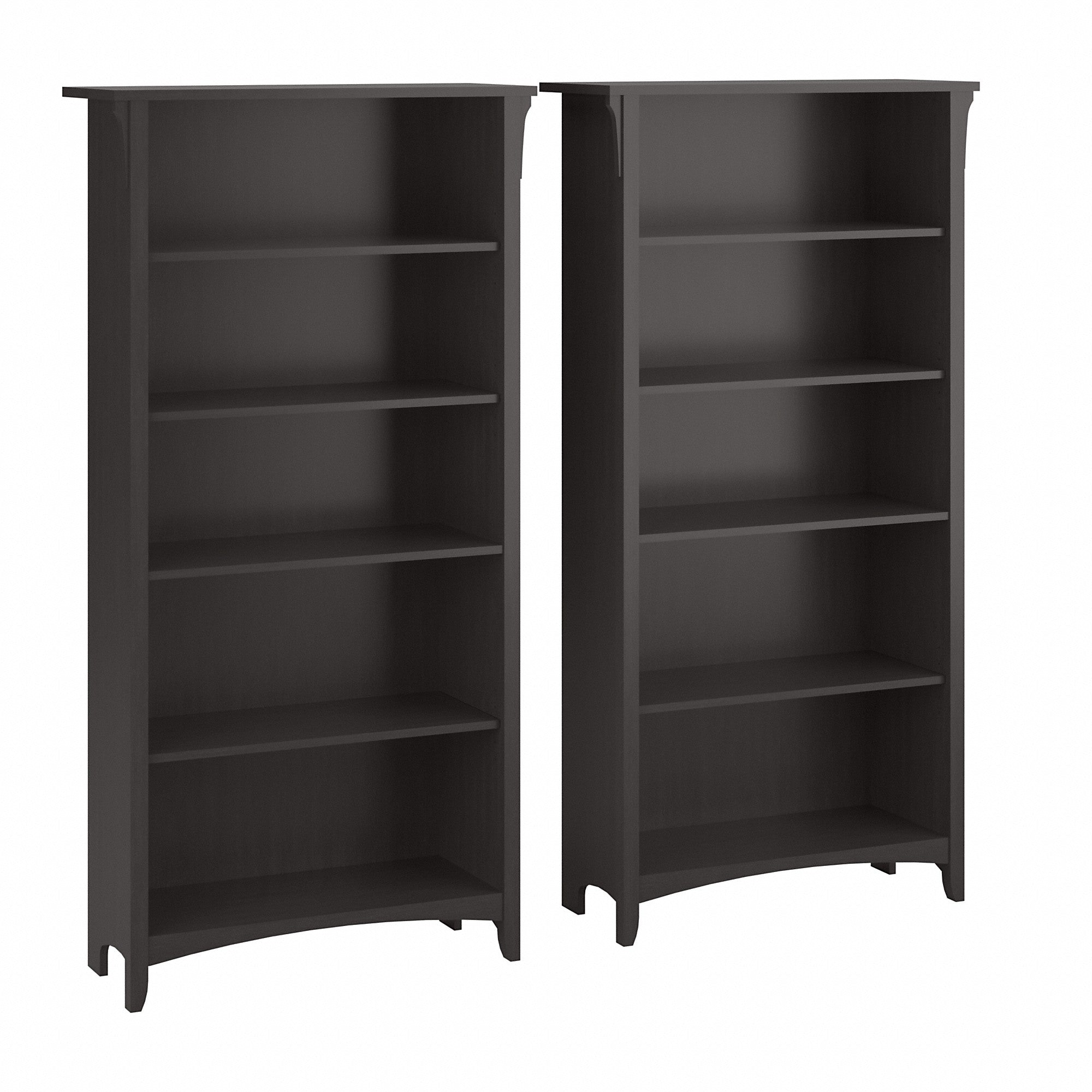 Bush Furniture Salinas Tall 5 Shelf Bookcase - Set of 2