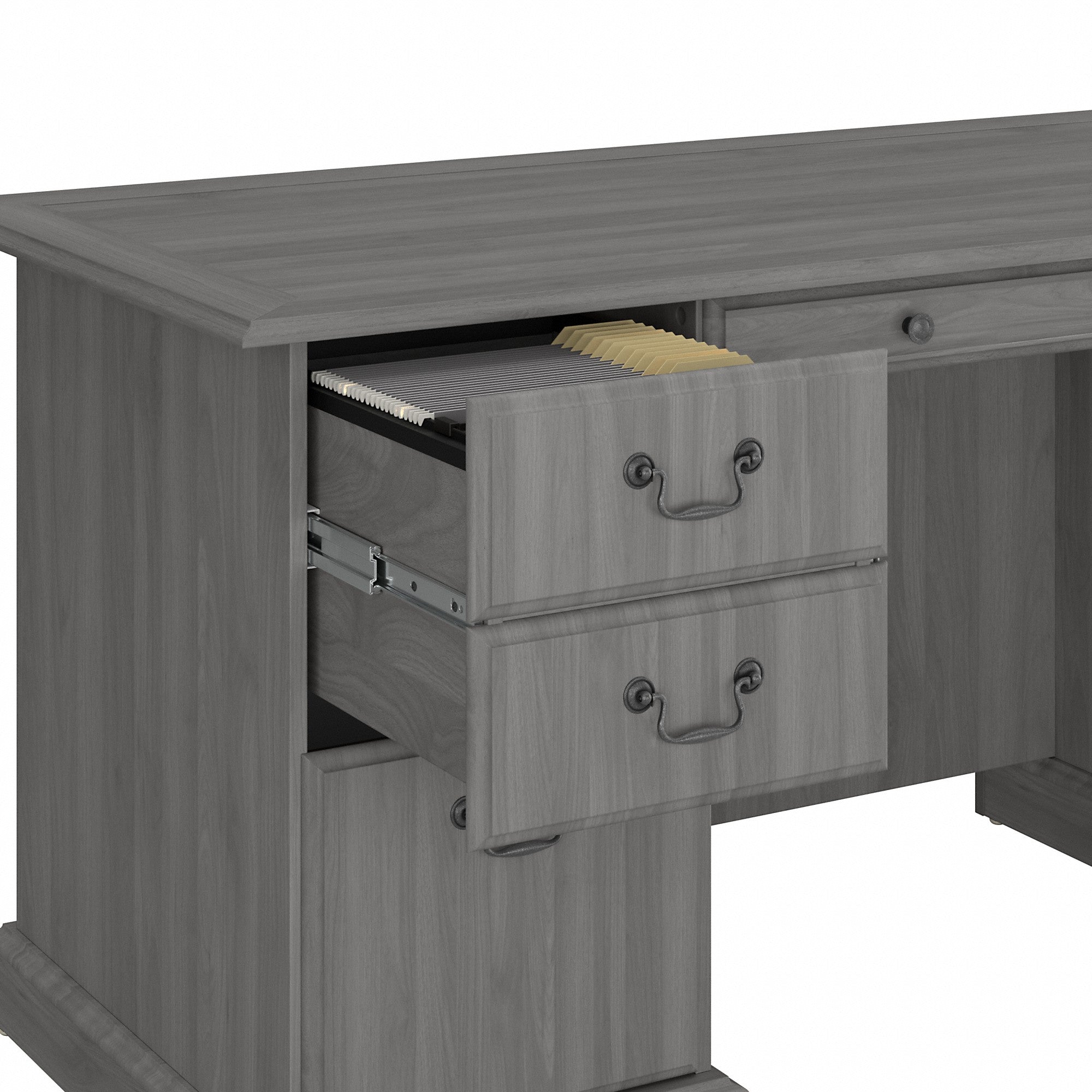 Bush Furniture Saratoga Executive Desk with File Cabinet and Bookcase Set