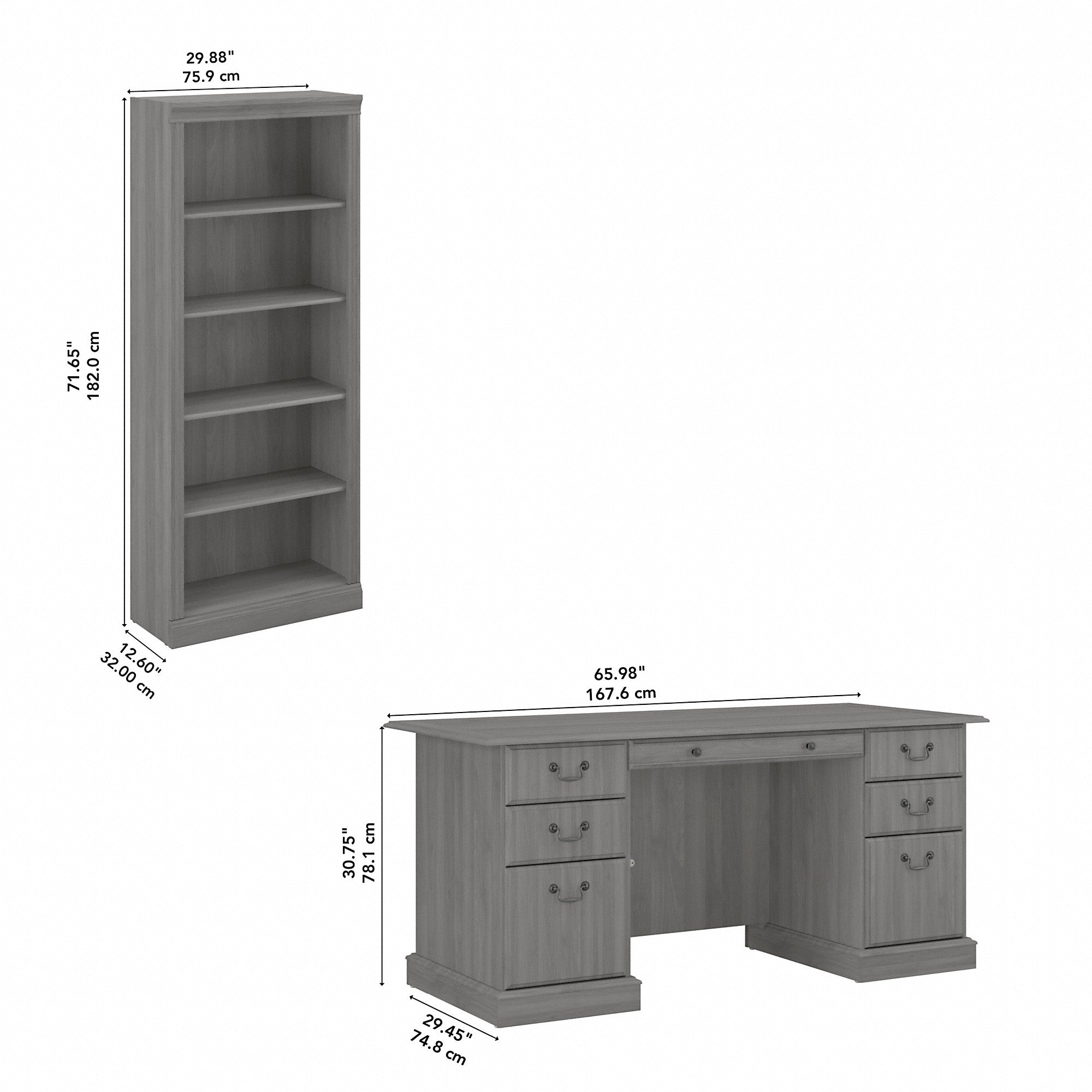 Bush Furniture Saratoga Executive Desk and Bookcase Set