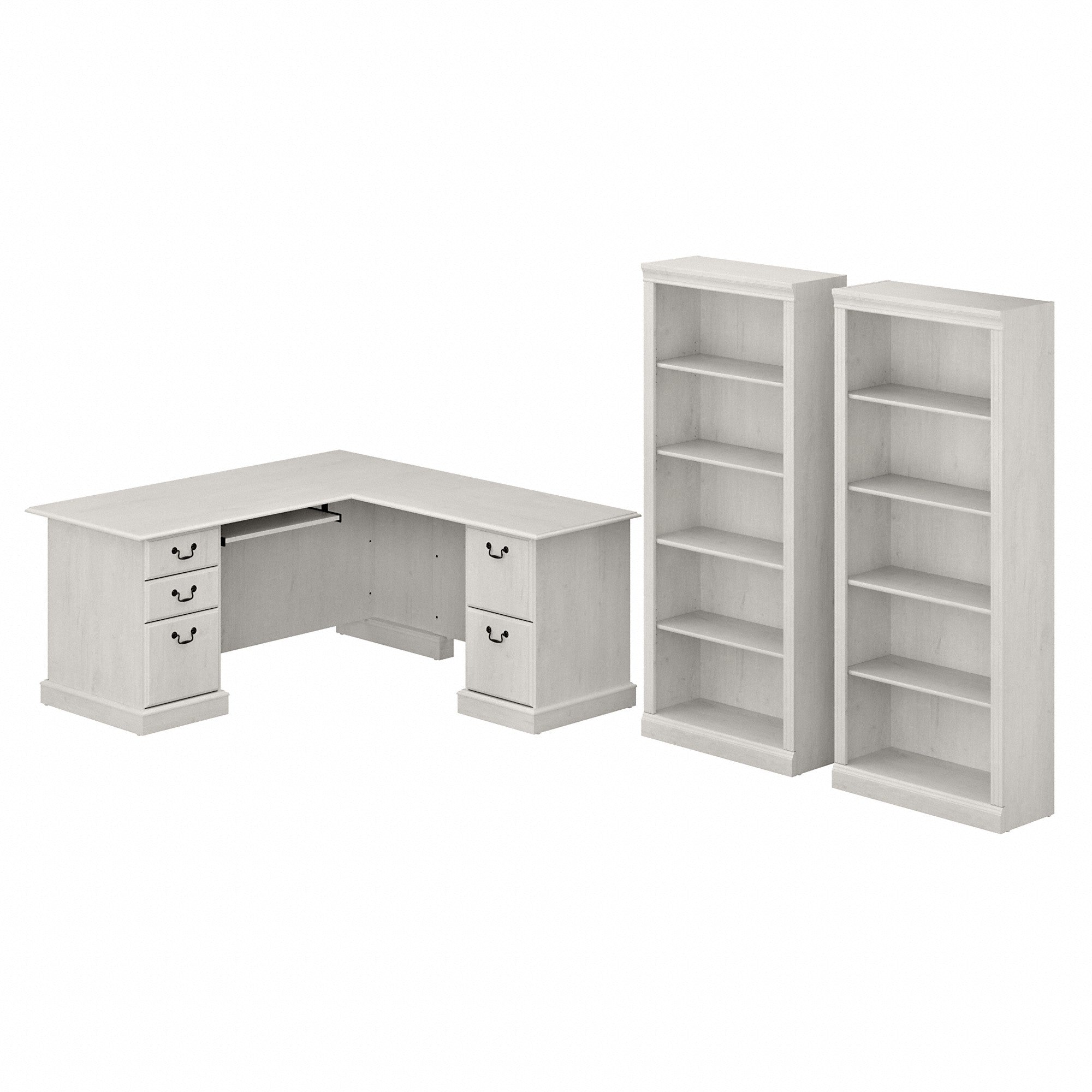 Bush Furniture Saratoga L Shaped Computer Desk and Bookcase Set