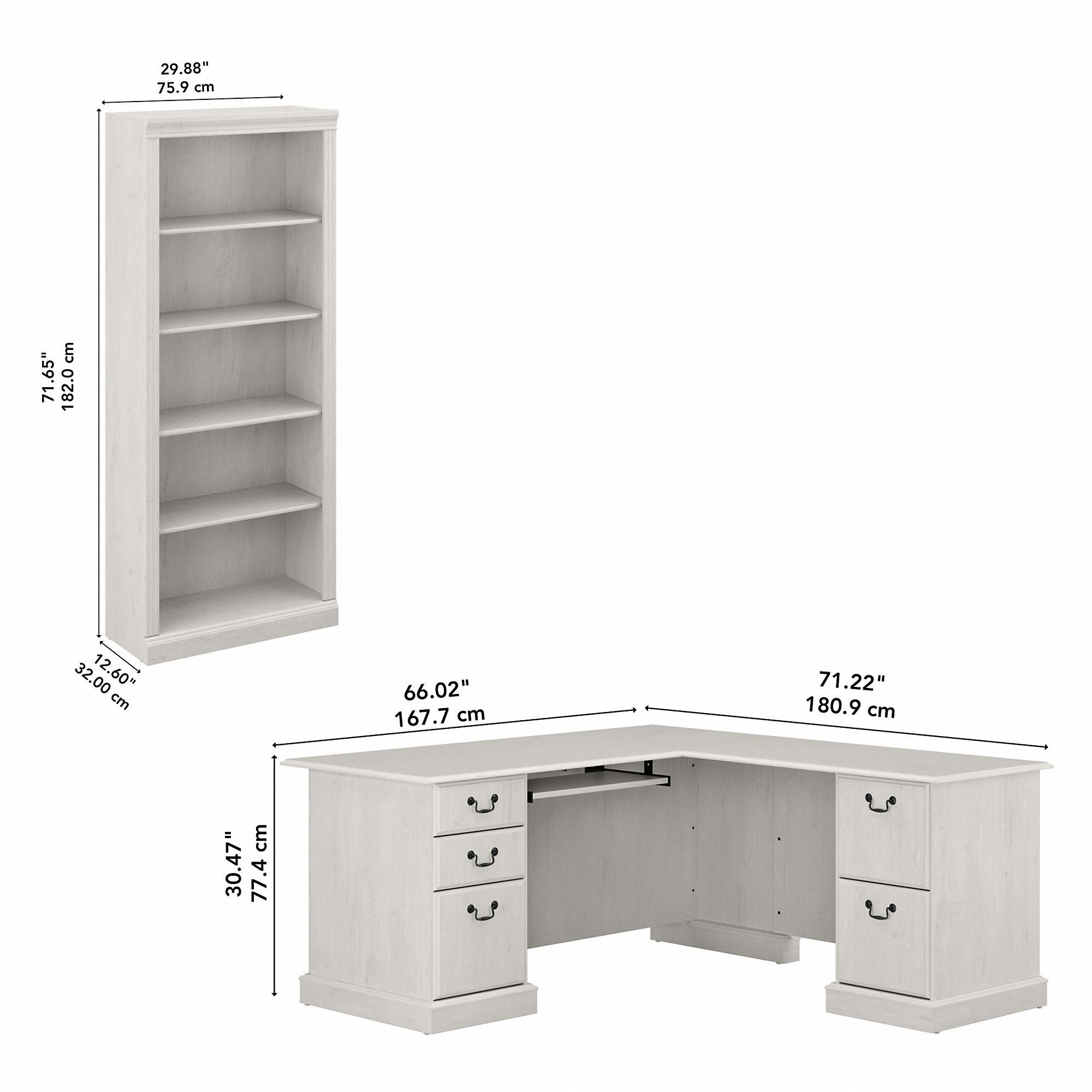 Bush Furniture Saratoga L Shaped Computer Desk and Bookcase Set