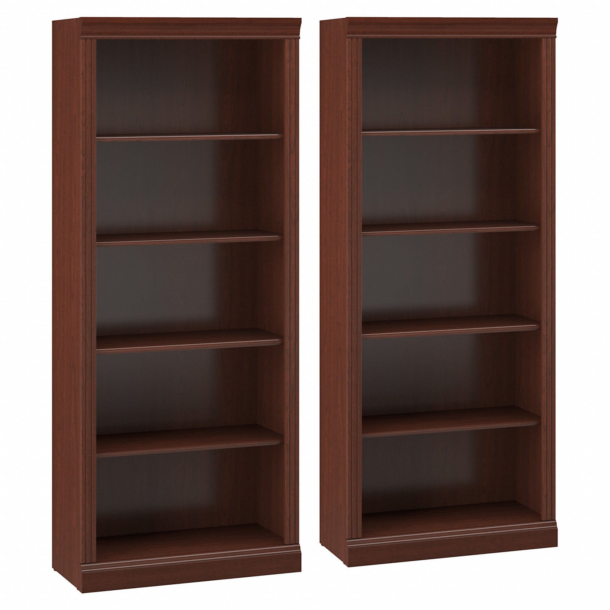 Bush Furniture Saratoga Tall 5 Shelf Bookcase - Set of 2