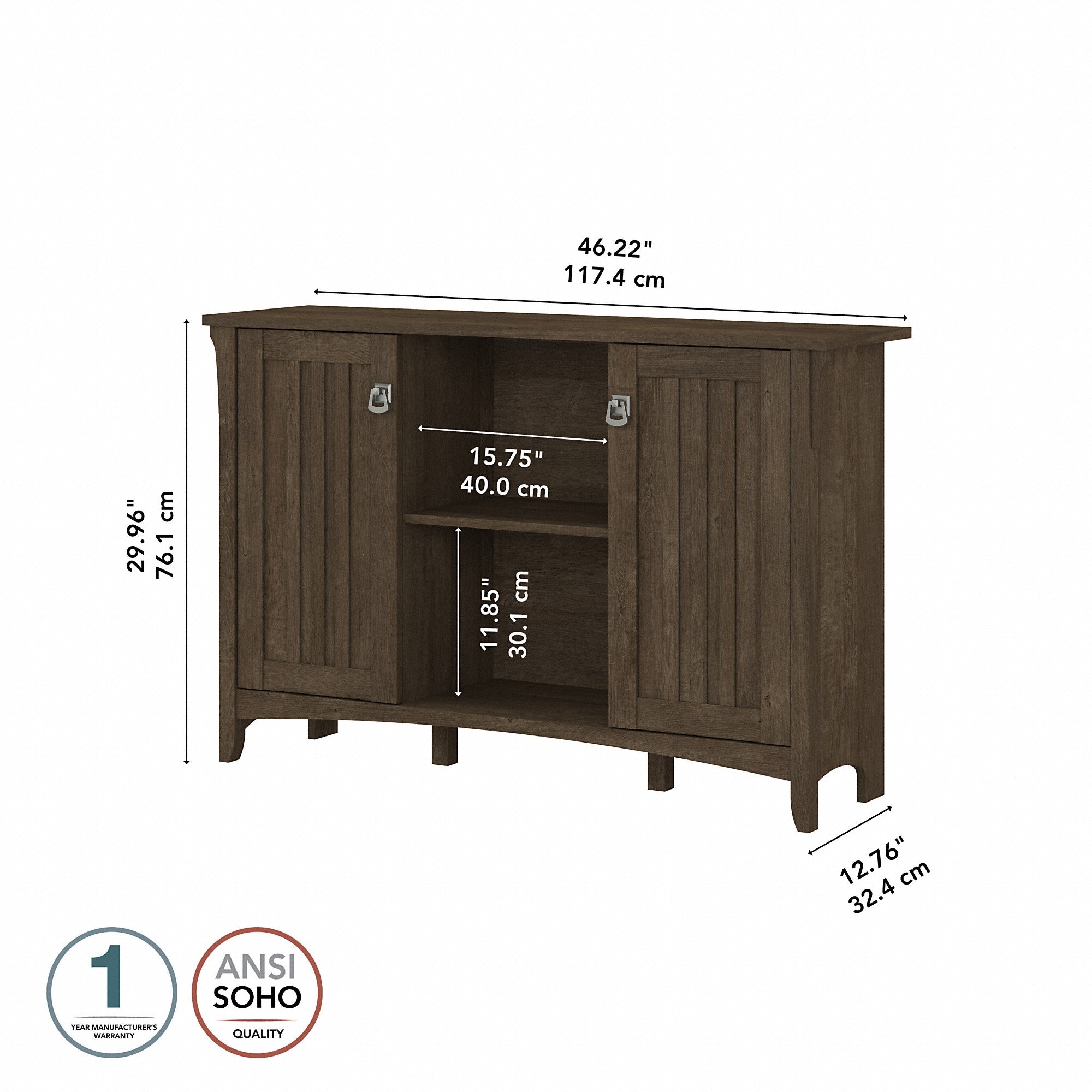 Bush Furniture Salinas Accent Storage Cabinet with Doors