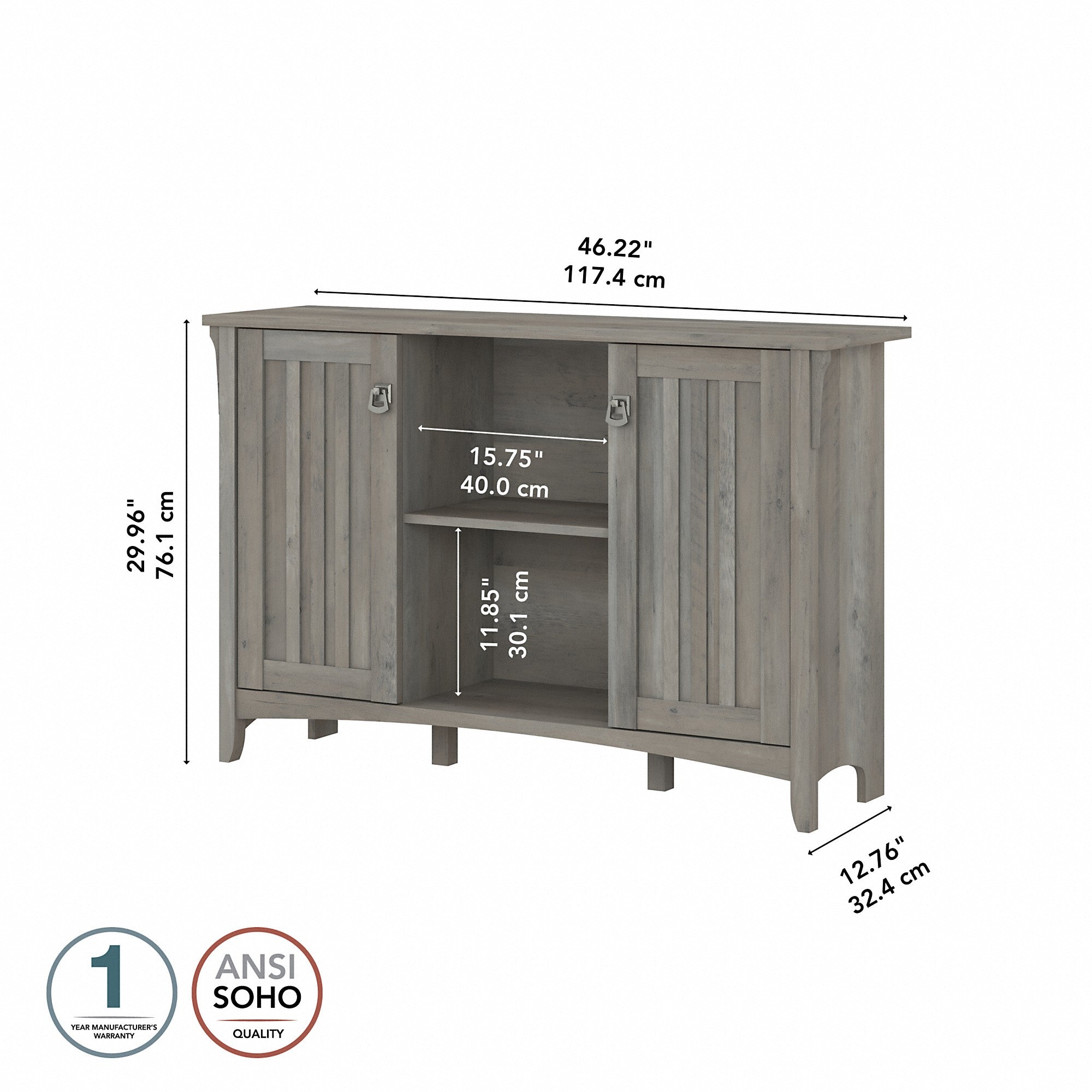 Bush Furniture Salinas Accent Storage Cabinet with Doors