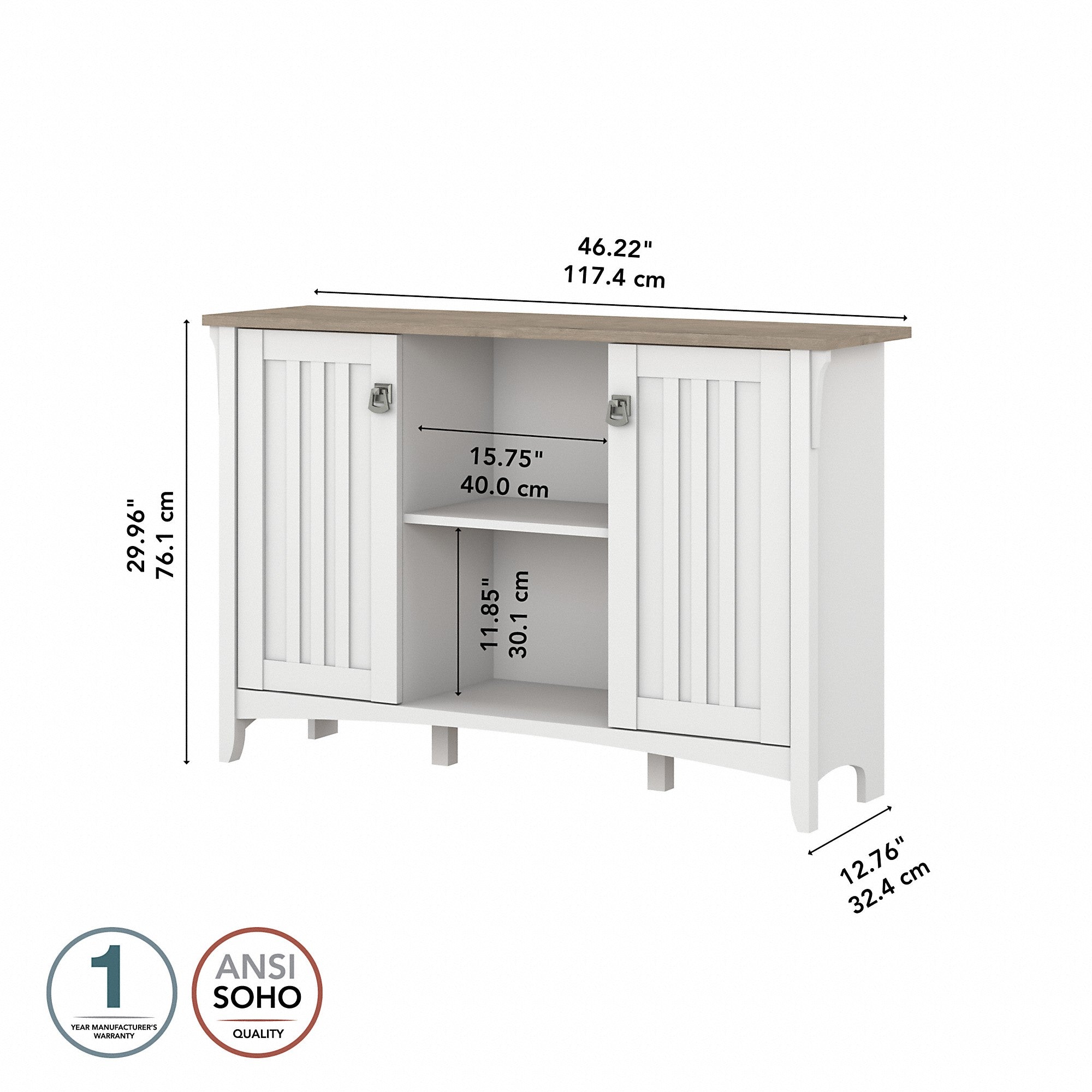 Bush Furniture Salinas Accent Storage Cabinet with Doors