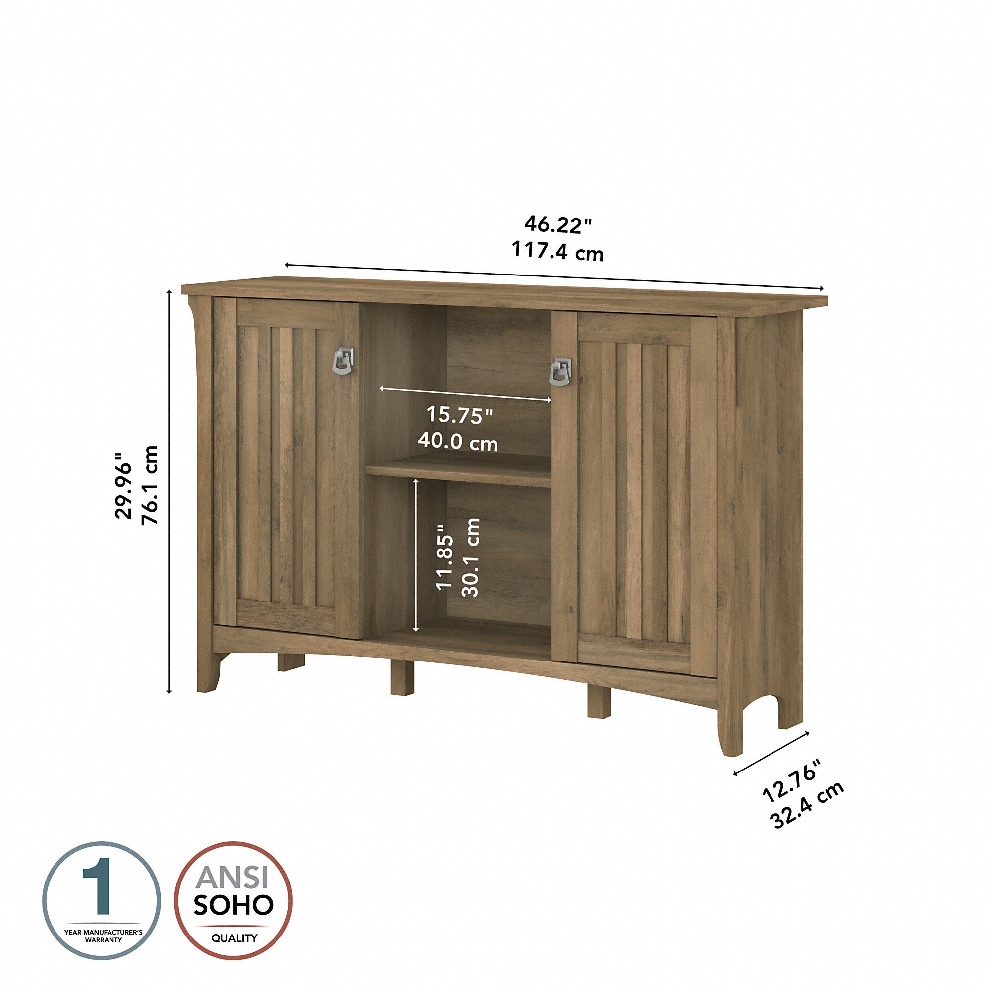 Bush Furniture Salinas Accent Storage Cabinet with Doors