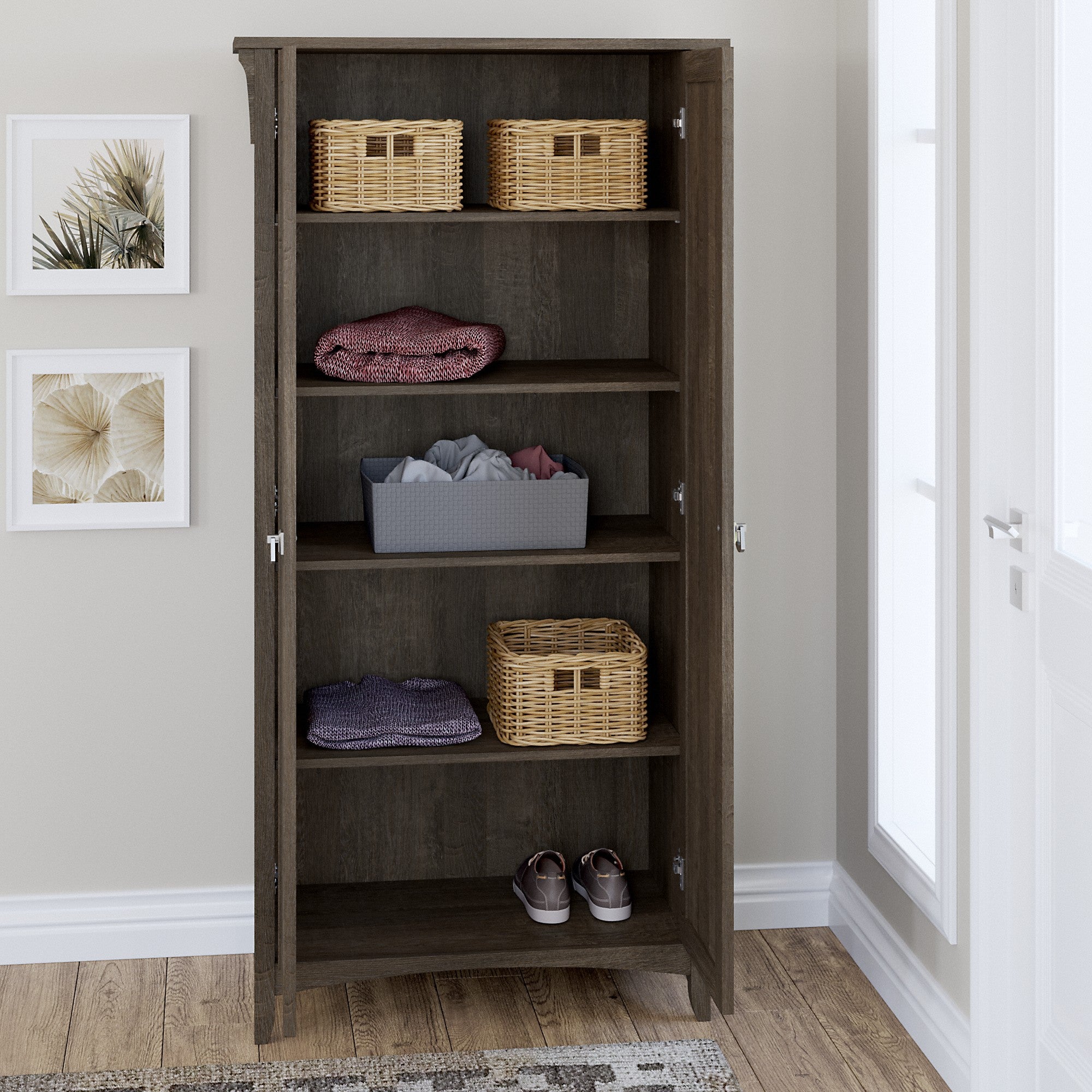 Bush Furniture Salinas Tall Storage Cabinet with Doors