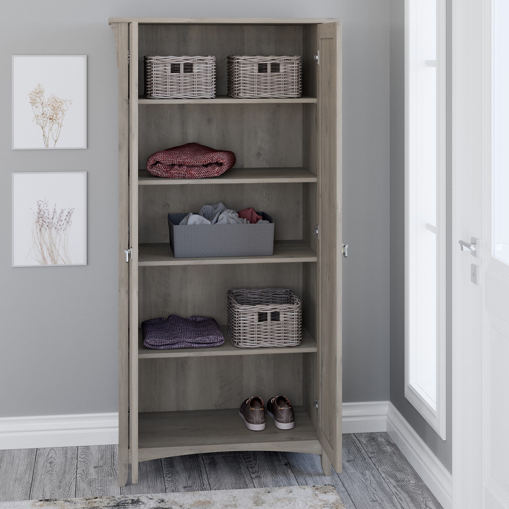 Bush Furniture Salinas Tall Storage Cabinet with Doors