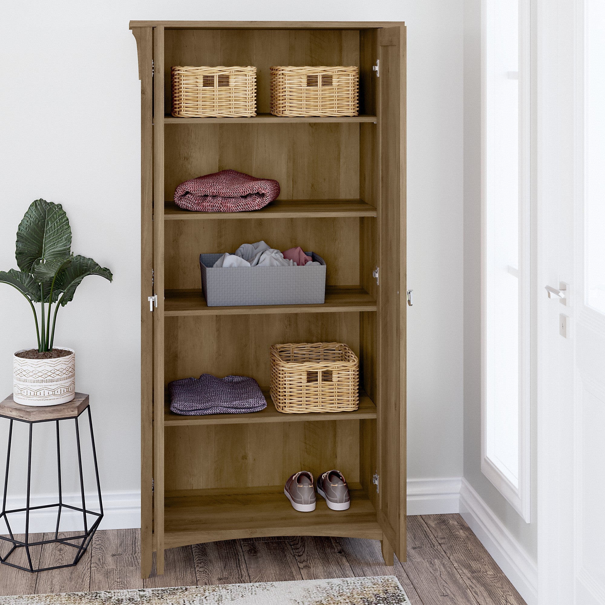 Bush Furniture Salinas Tall Storage Cabinet with Doors