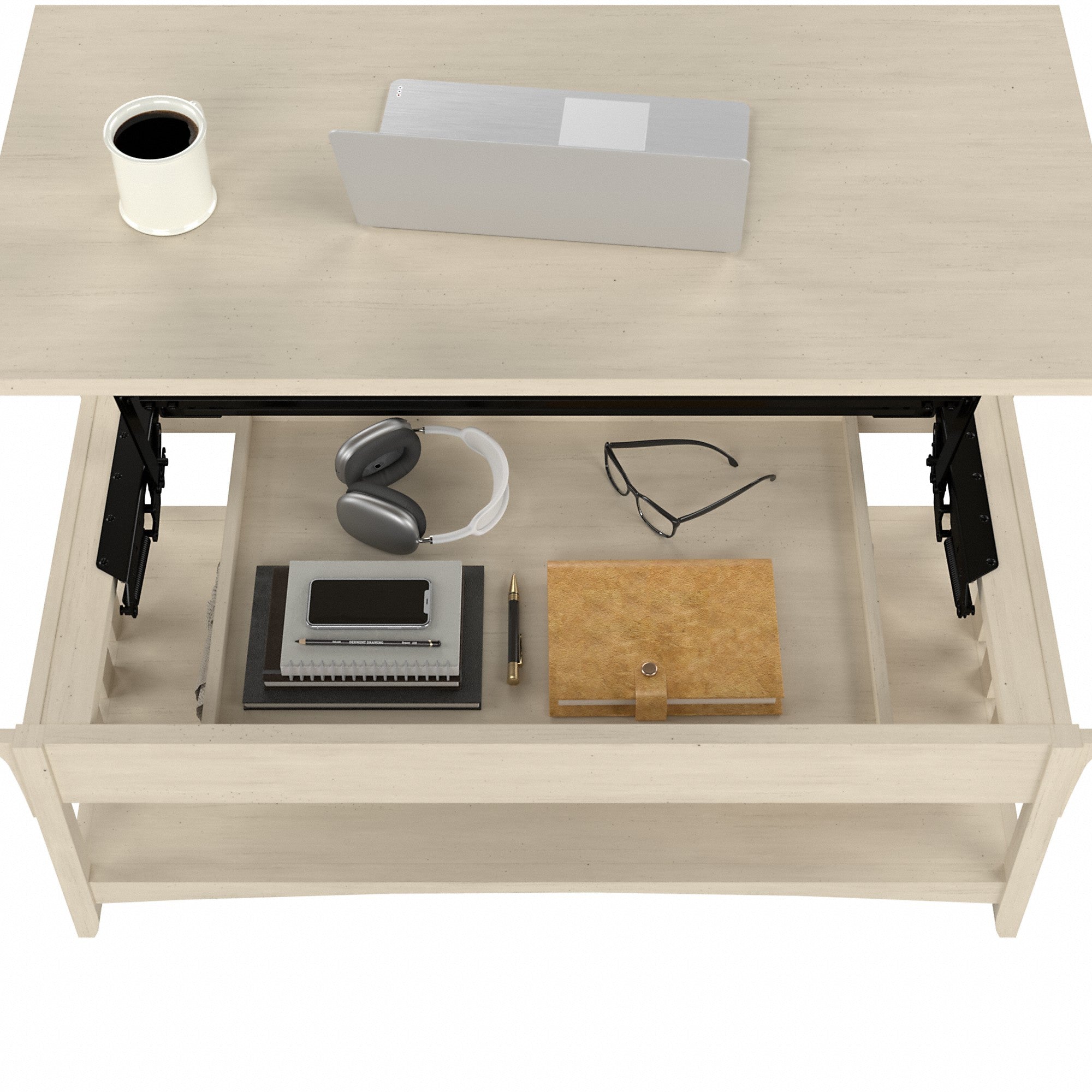 Bush Furniture Salinas Lift Top Coffee Table Desk with Storage