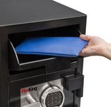 Depository safe with anti-fish, 6-inch drop slot