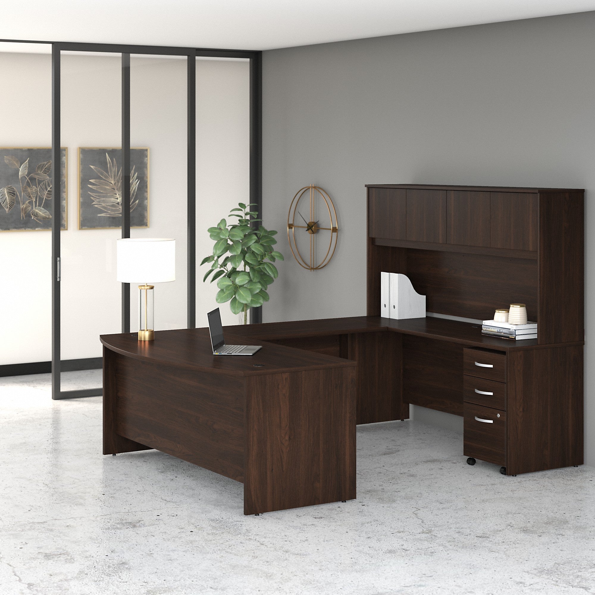 Bush Business Furniture Studio C 72W x 36D Bow Front Desk