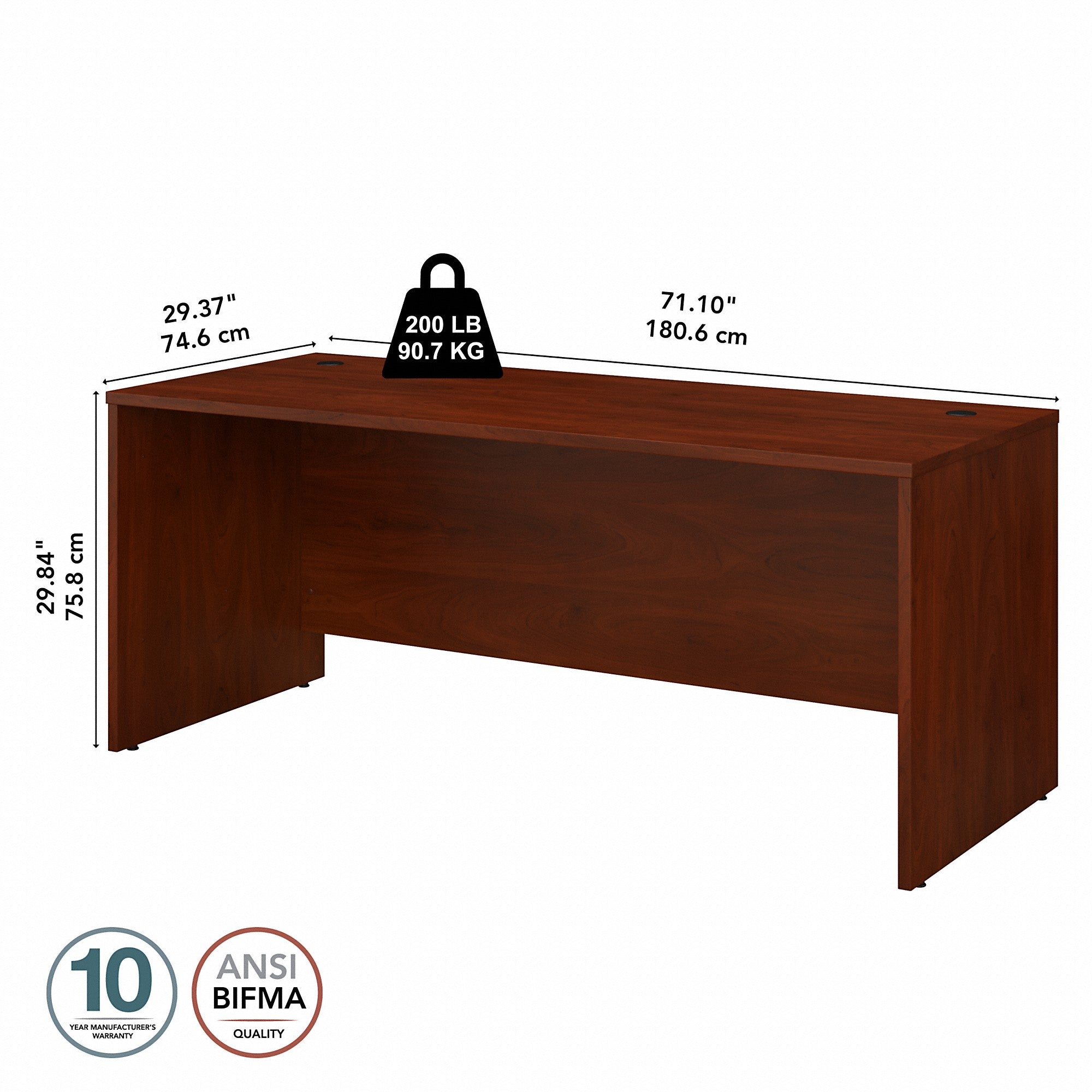 Bush Business Furniture Studio C 72W x 30D Office Desk