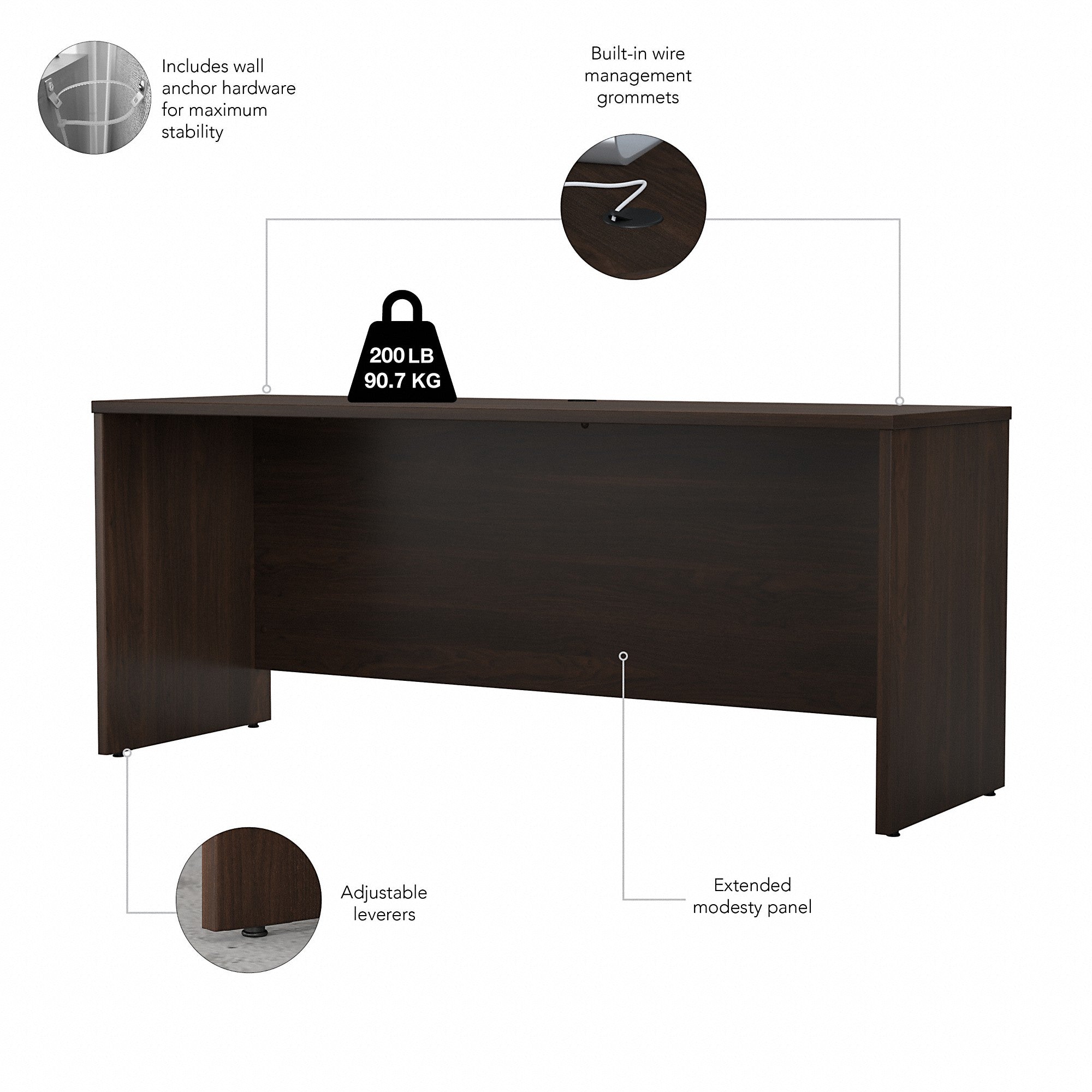 Bush Business Furniture Studio C 72W x 24D Credenza Desk