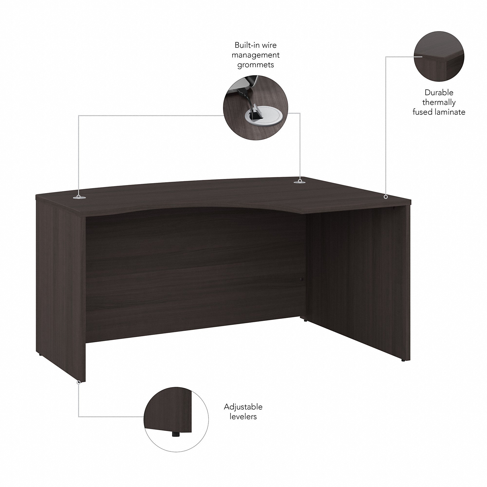 Bush Business Furniture Studio C 60W x 43D Right Hand L-Bow Desk Shell