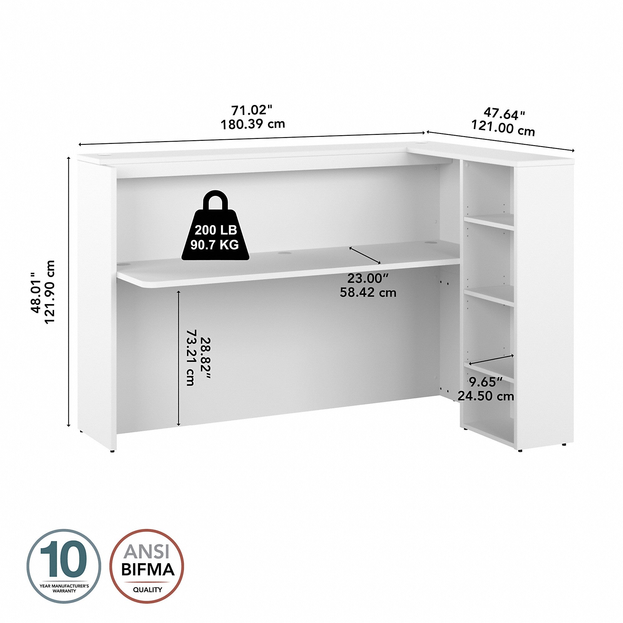 Bush Business Furniture Studio C 72W Corner Bar Cabinet with Shelves