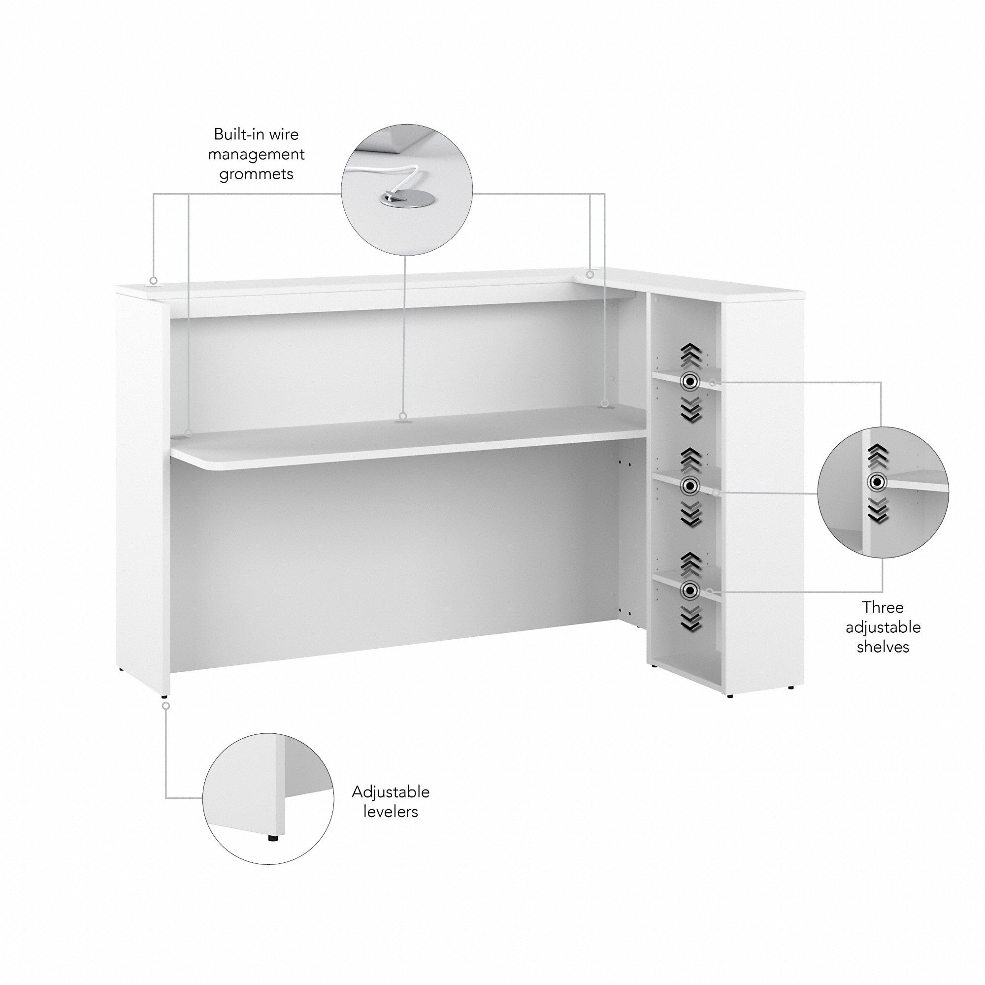 Bush Business Furniture Studio C 72W Corner Bar Cabinet with Shelves