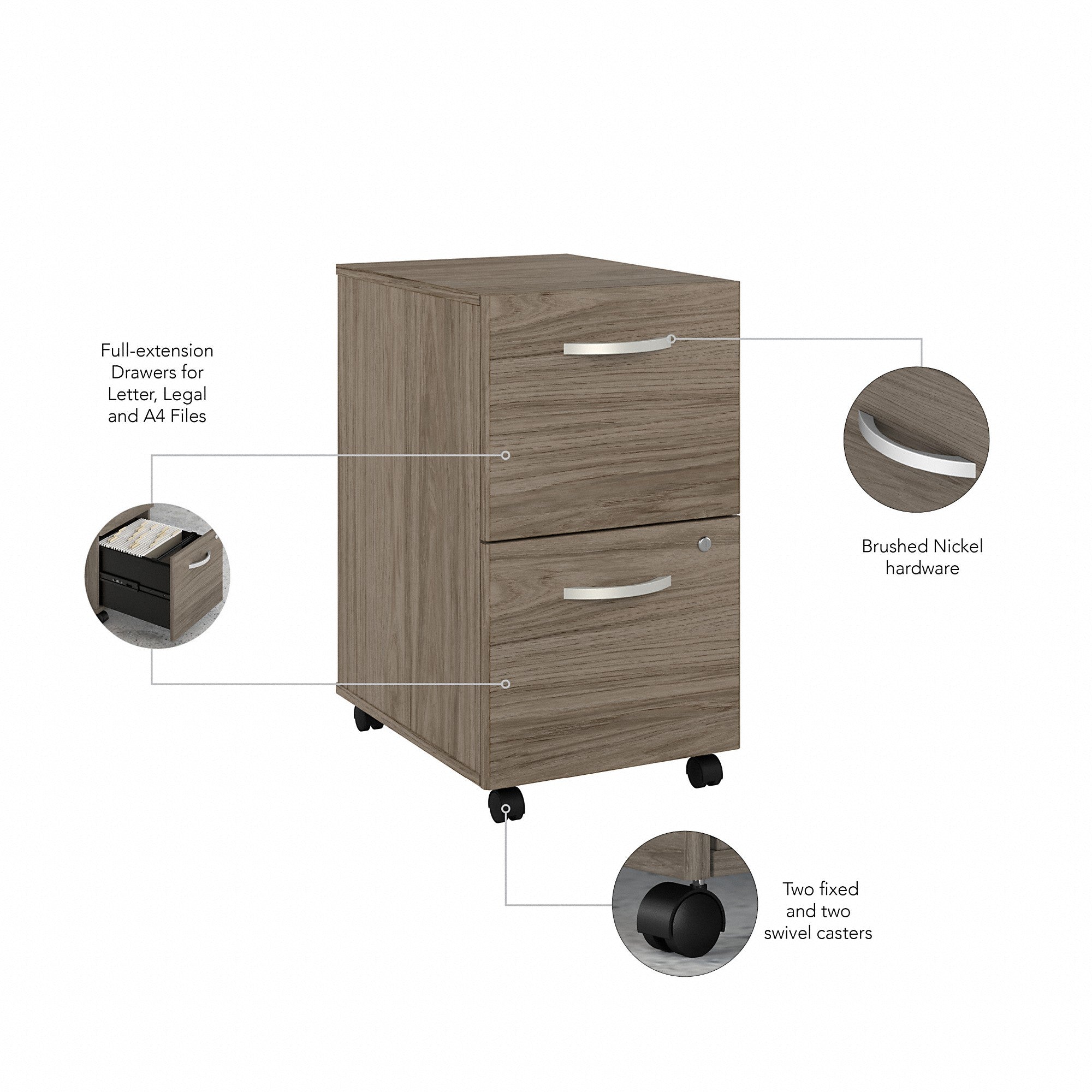 Bush Business Furniture Studio C 2 Drawer Mobile File Cabinet