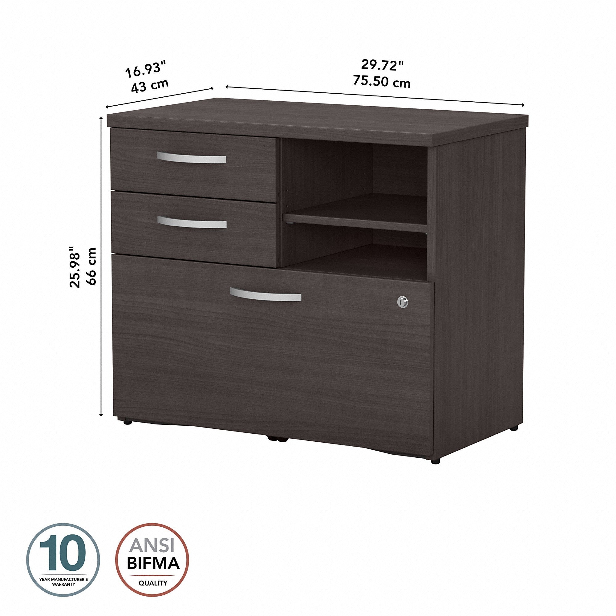 Bush Business Furniture Studio C Office Storage Cabinet with Drawers and Shelves