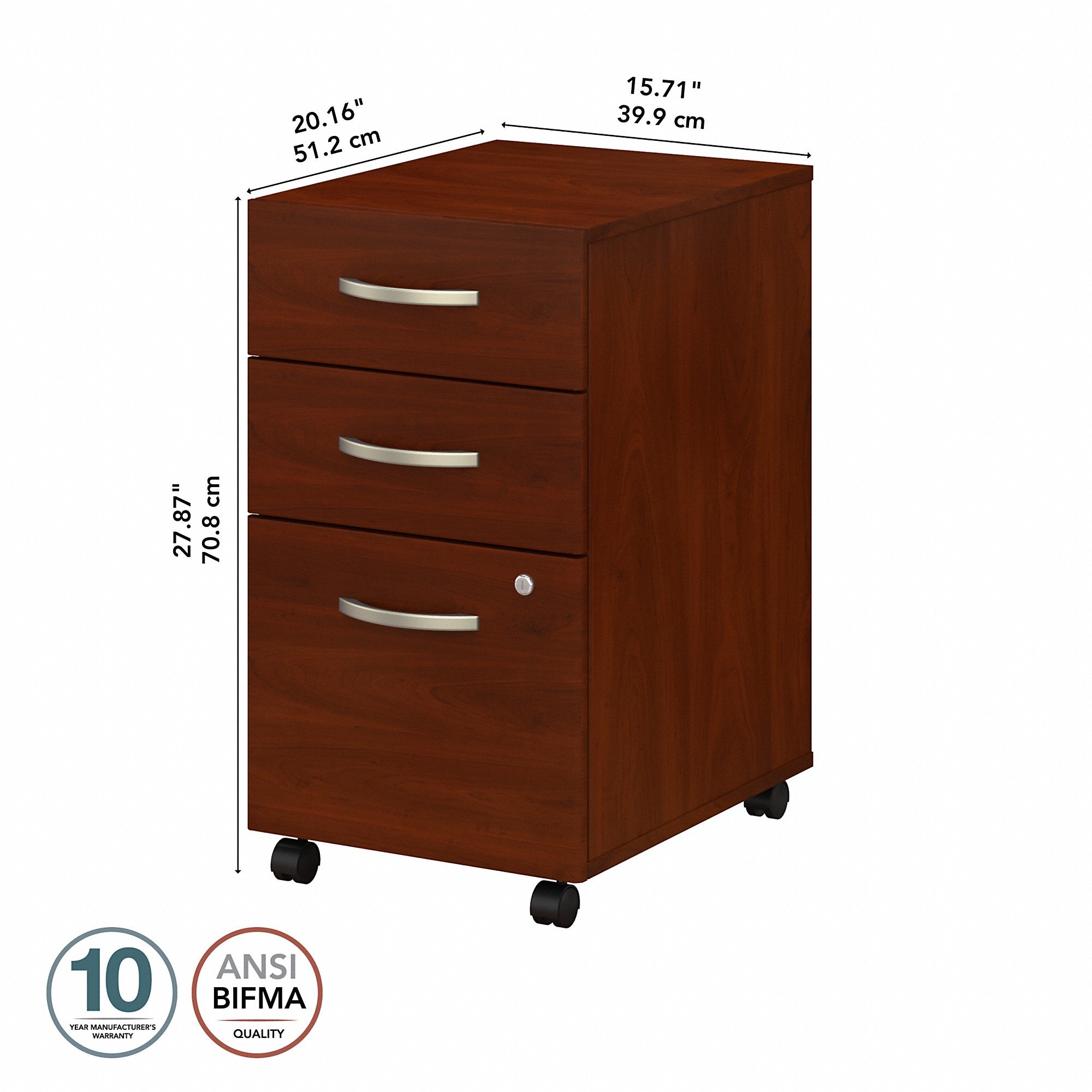 Bush Business Furniture Studio C 3 Drawer Mobile File Cabinet