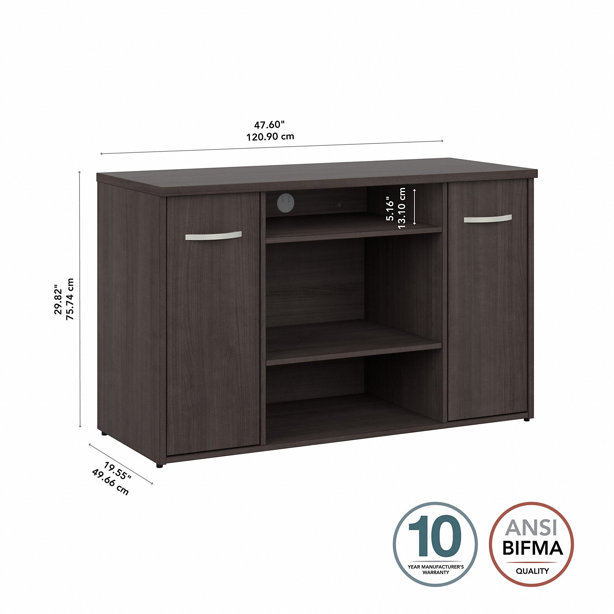 Bush Business Furniture Studio C 48W Office Storage Cabinet with Doors and Shelves